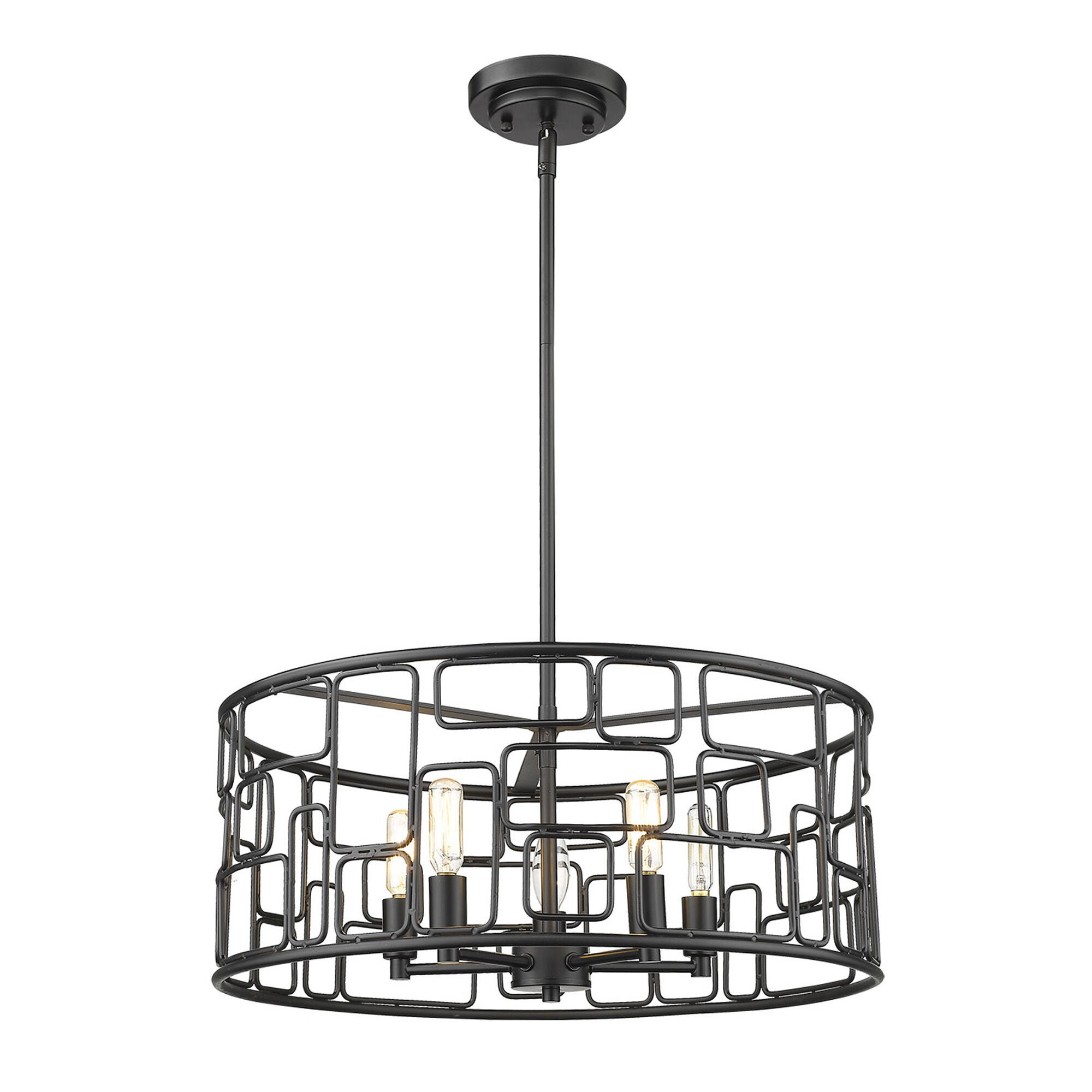 Shown in Matte Black finish and -- glass and -- shade