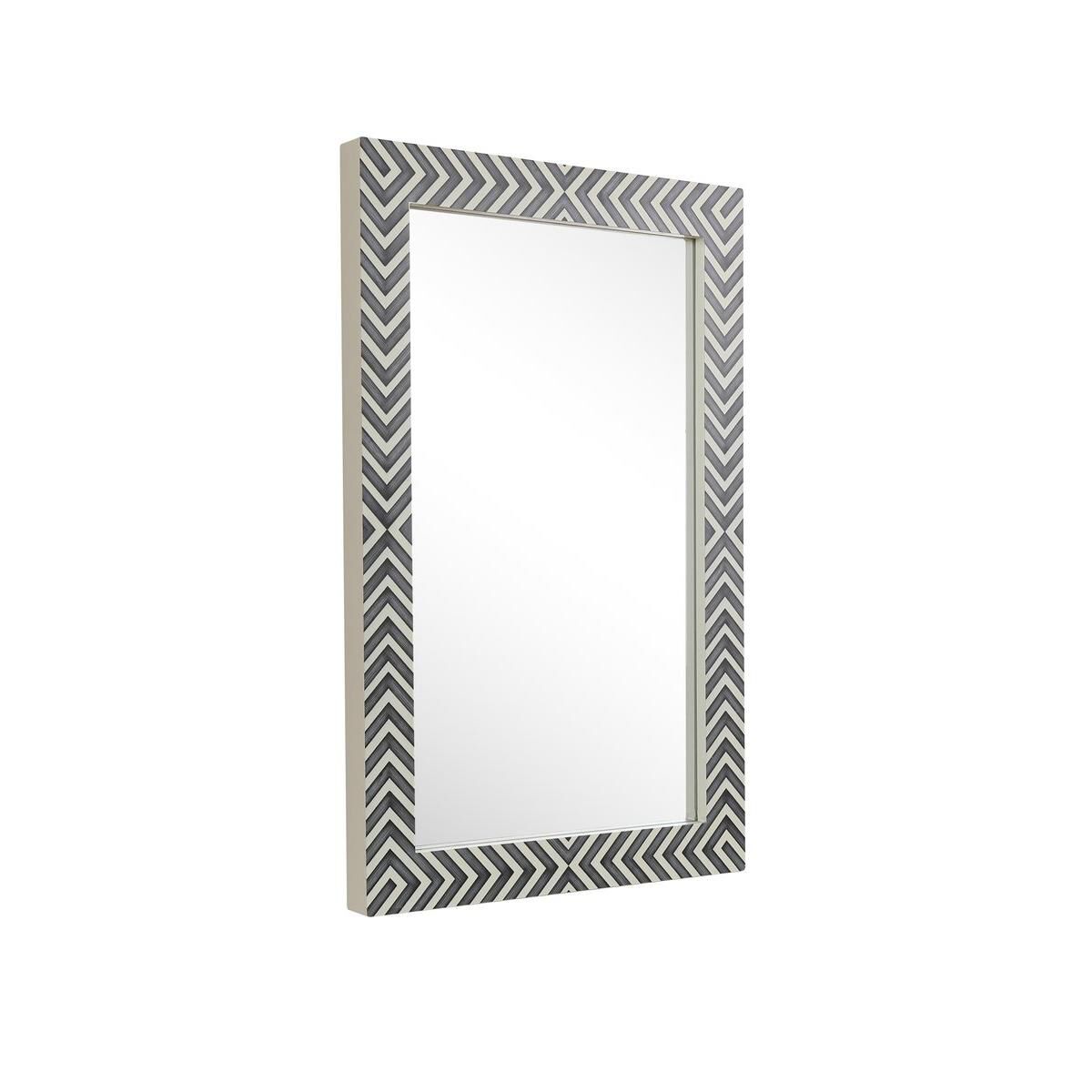 Rectangular mirror 36x24 inch in chevron Wall Mirror by Elegant Decor