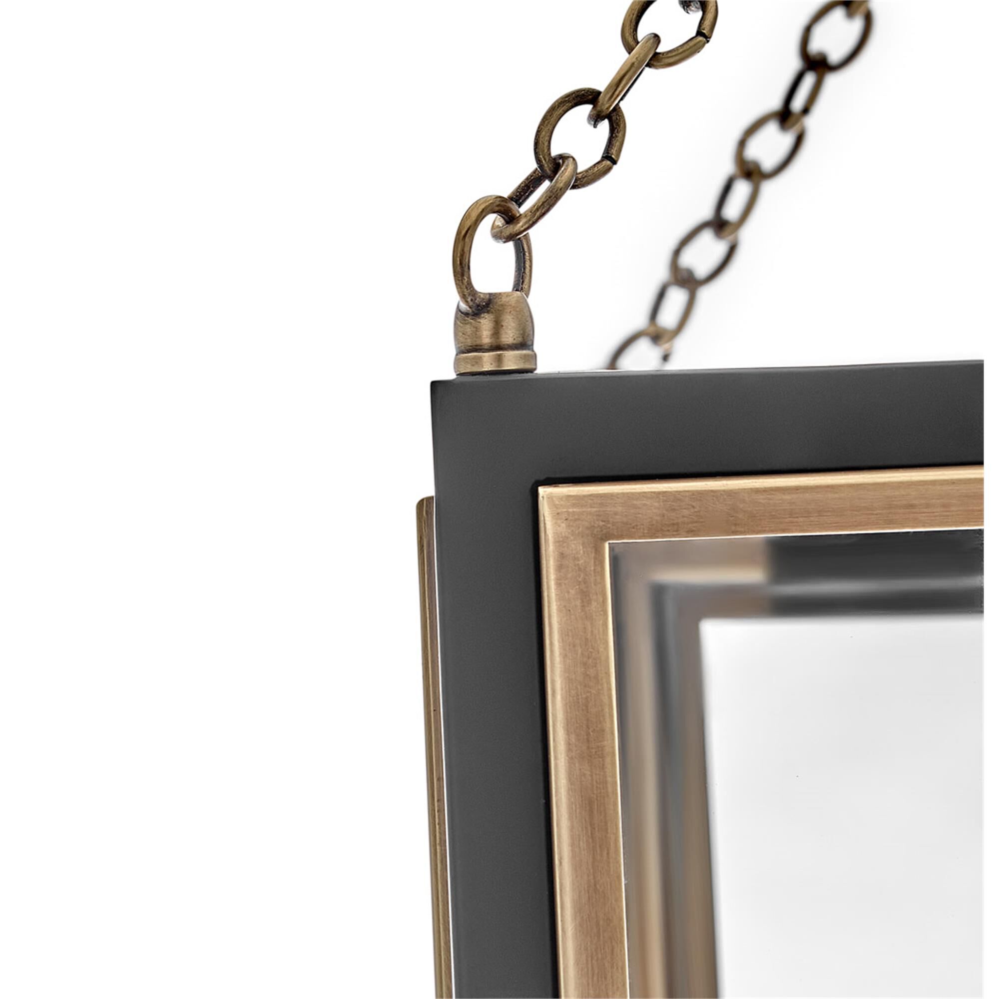 Shown in Black with Heritage Brass Accents finish and Clear glass