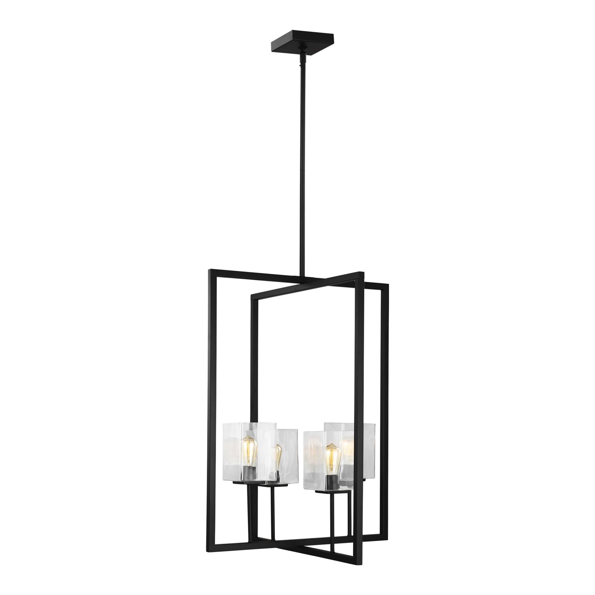 Shown in Midnight Black finish and Clear glass and Clear Glass s shade