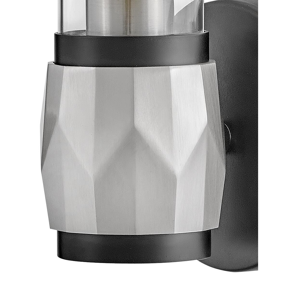 Shown in Black with Brushed Nickel Accents finish and Clear glass