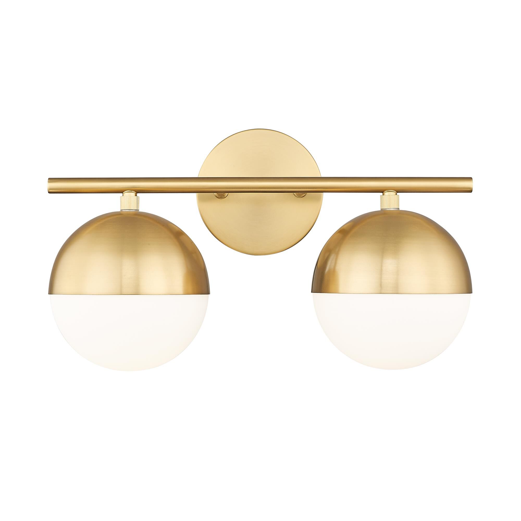 Shown in Modern Gold finish and Matte Opal glass and Matte Opal shade