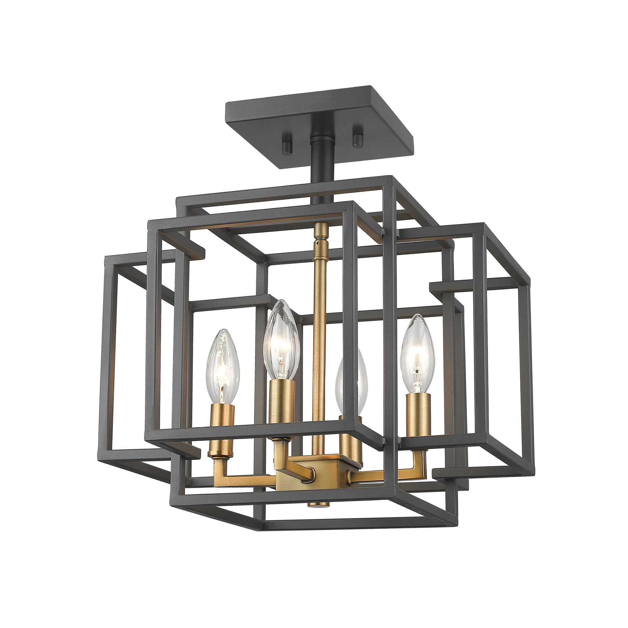 Shown in Bronze + Olde Brass finish and --- glass and --- shade