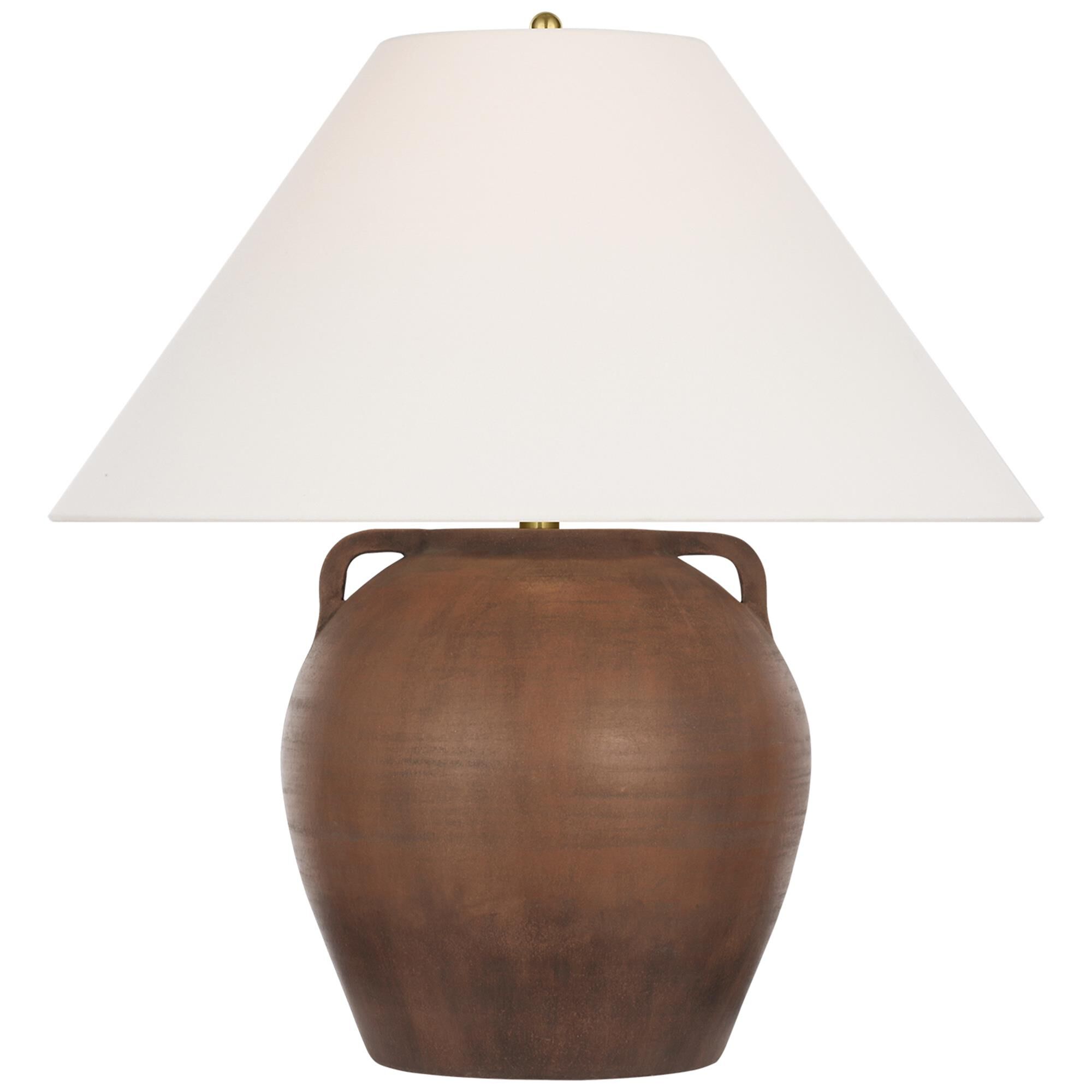 Shown in Natural Terracotta finish and Linen shade