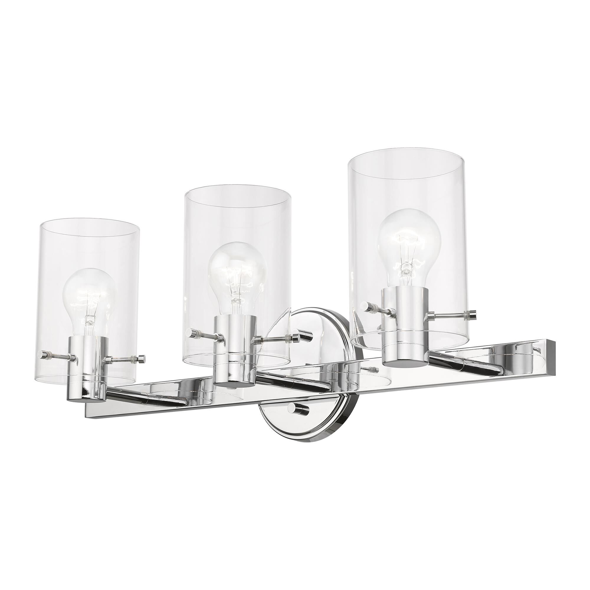 Shown in Polished Chrome finish and Clear glass