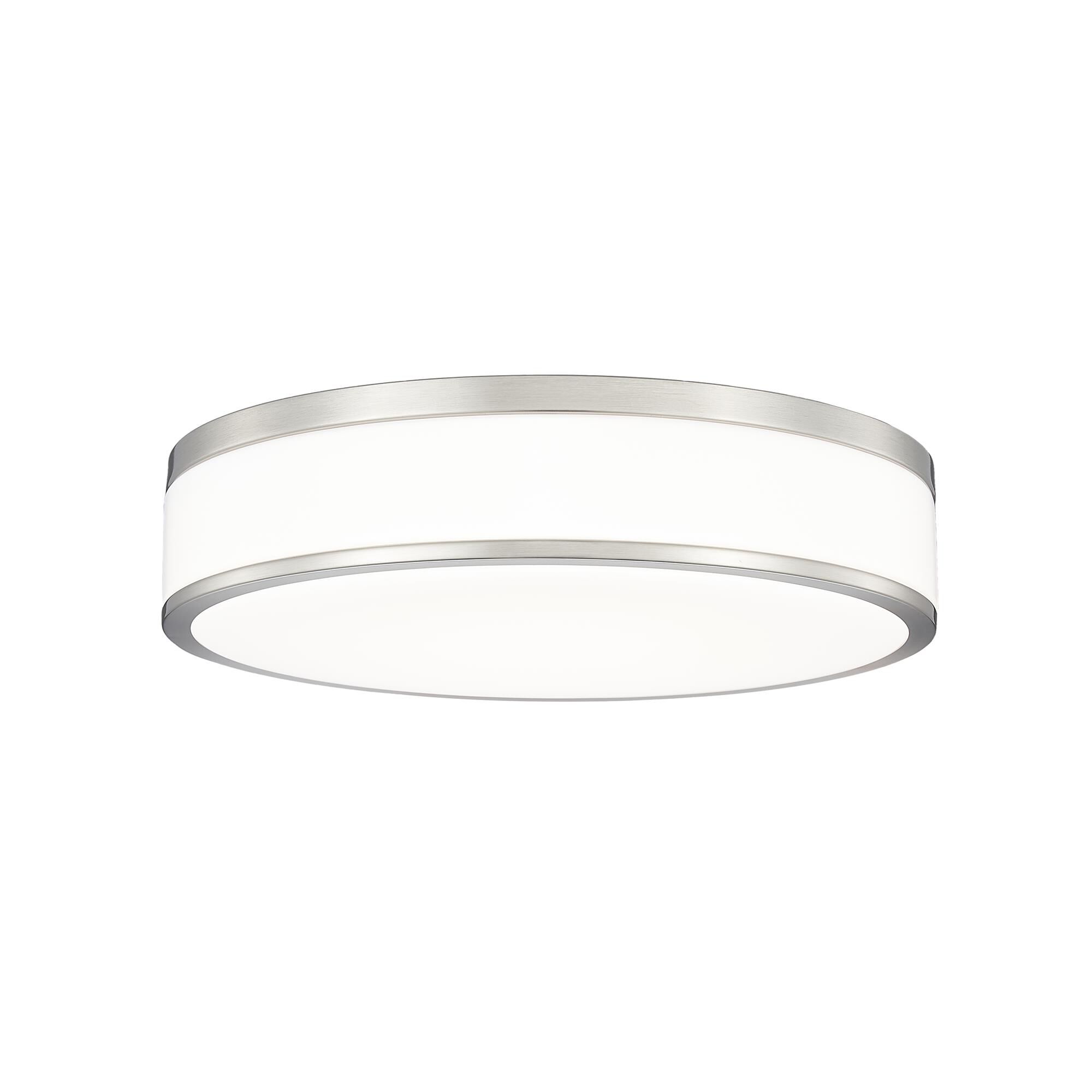 Shown in Brushed Nickel finish and Frosted glass and Frosted shade