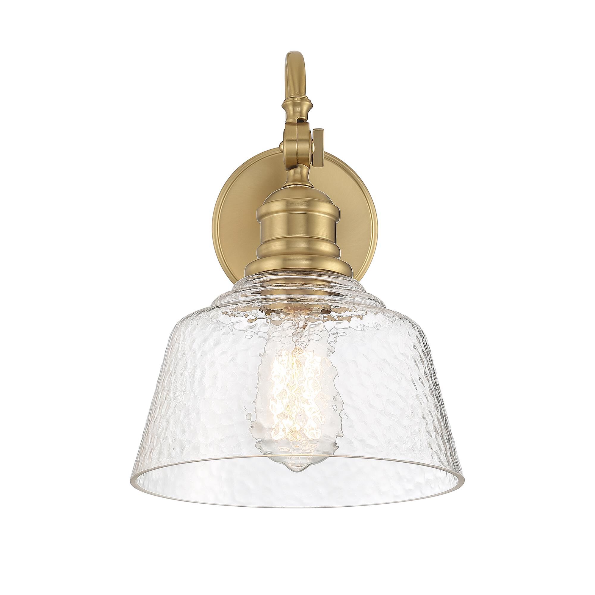 Shown in Natural Brass finish and Vintage glass