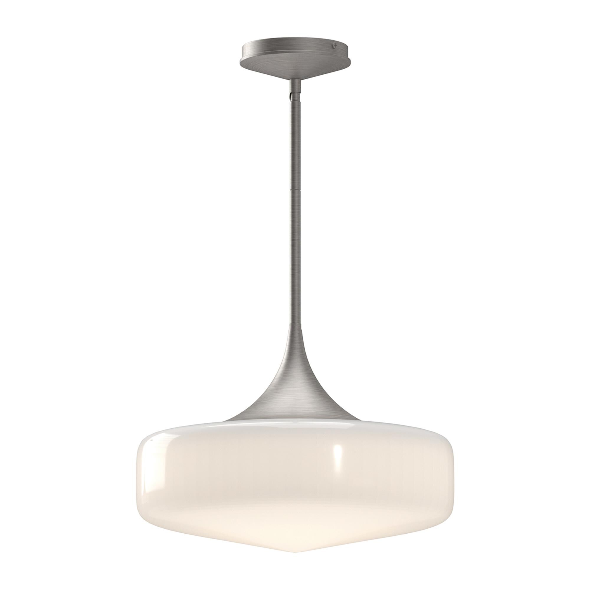 Shown in Brushed Nickel finish and Glossy Opal glass