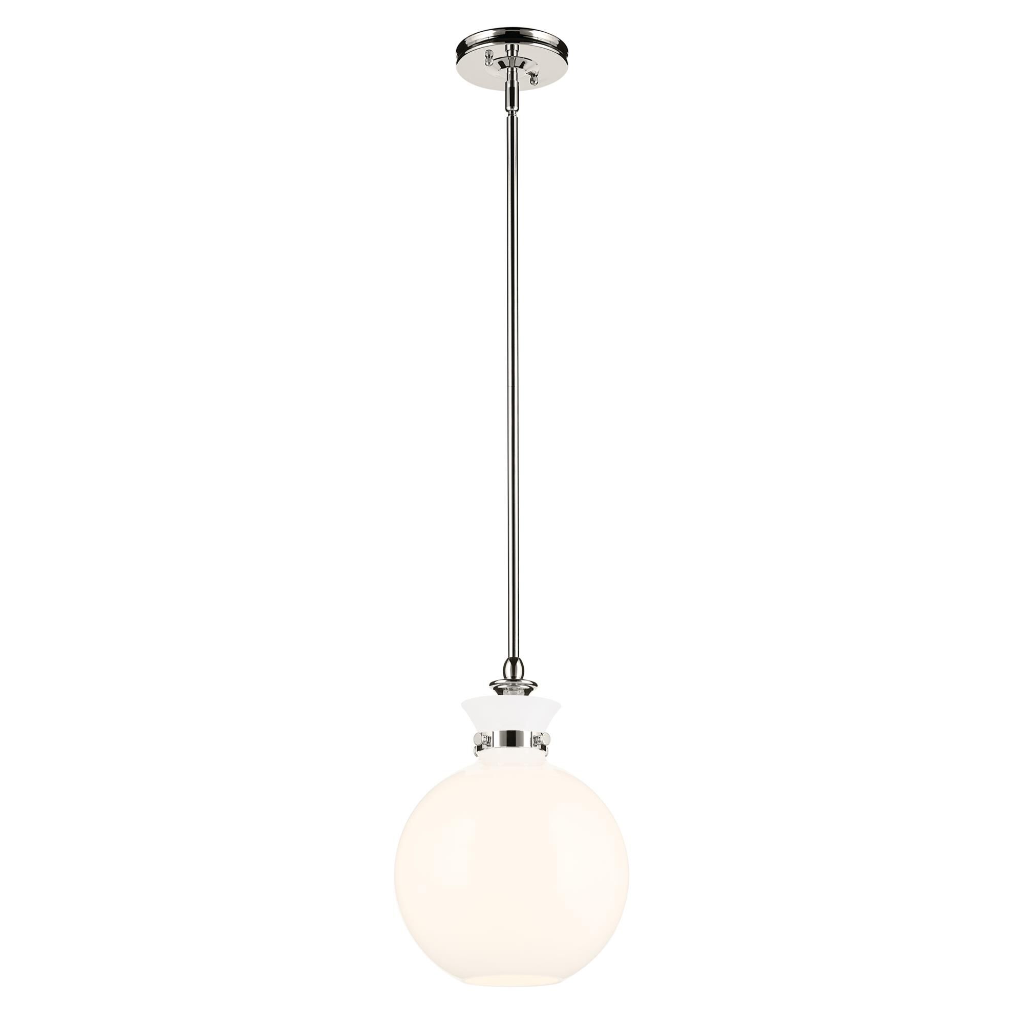 Shown in Polished Nickel finish and Opal glass
