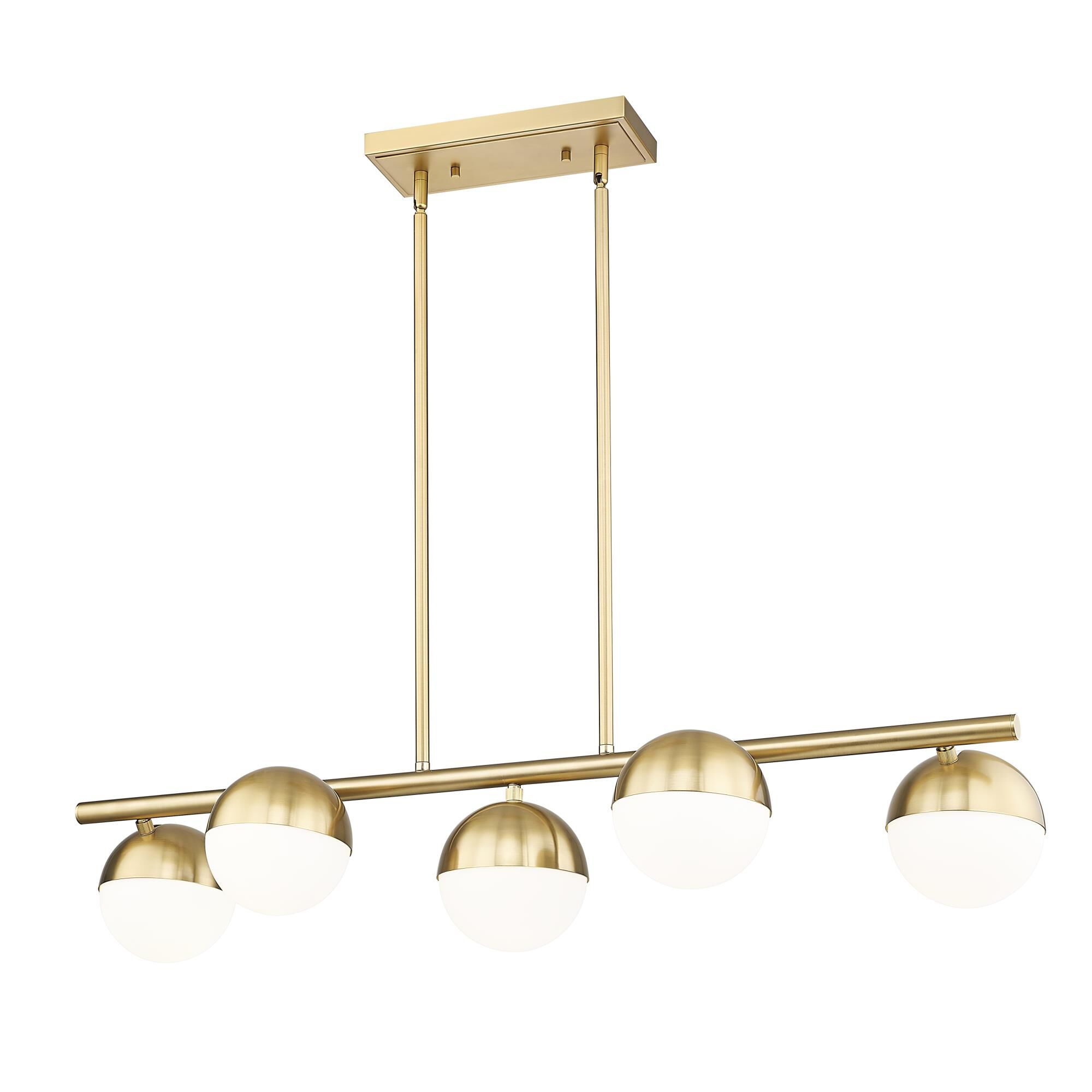 Shown in Modern Gold finish and Matte Opal glass and Matte Opal shade