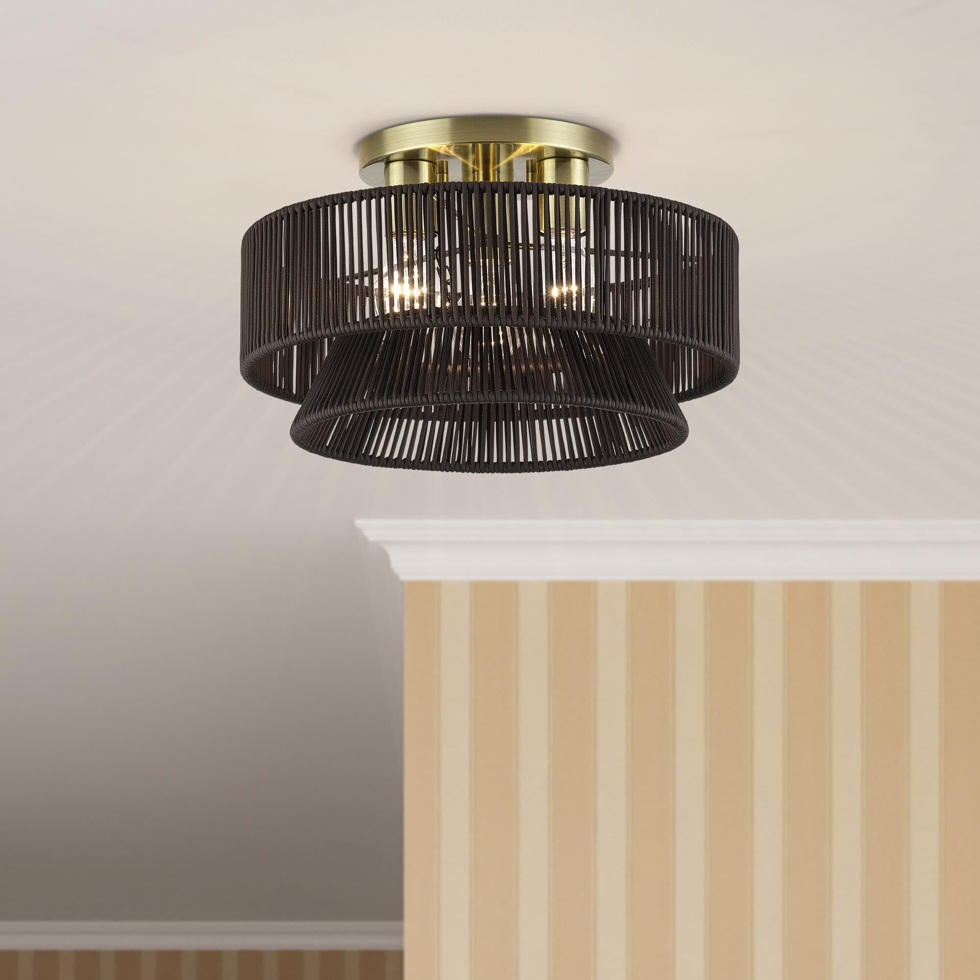 Florell 15 Inch Semi Flush Mount by Livex Lighting