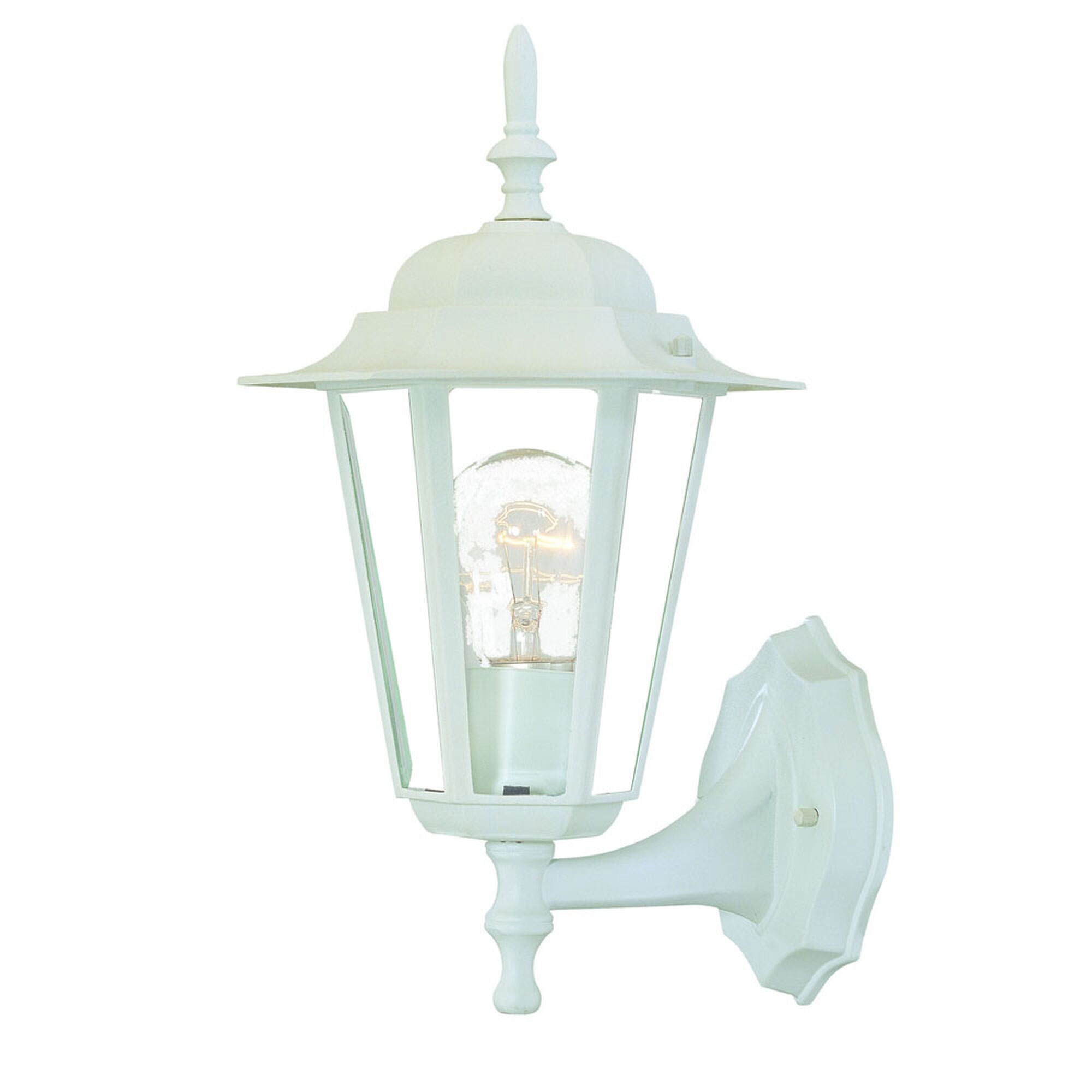 Shown in Textured White finish and Clear glass and Clear Beveled Glass Panes shade