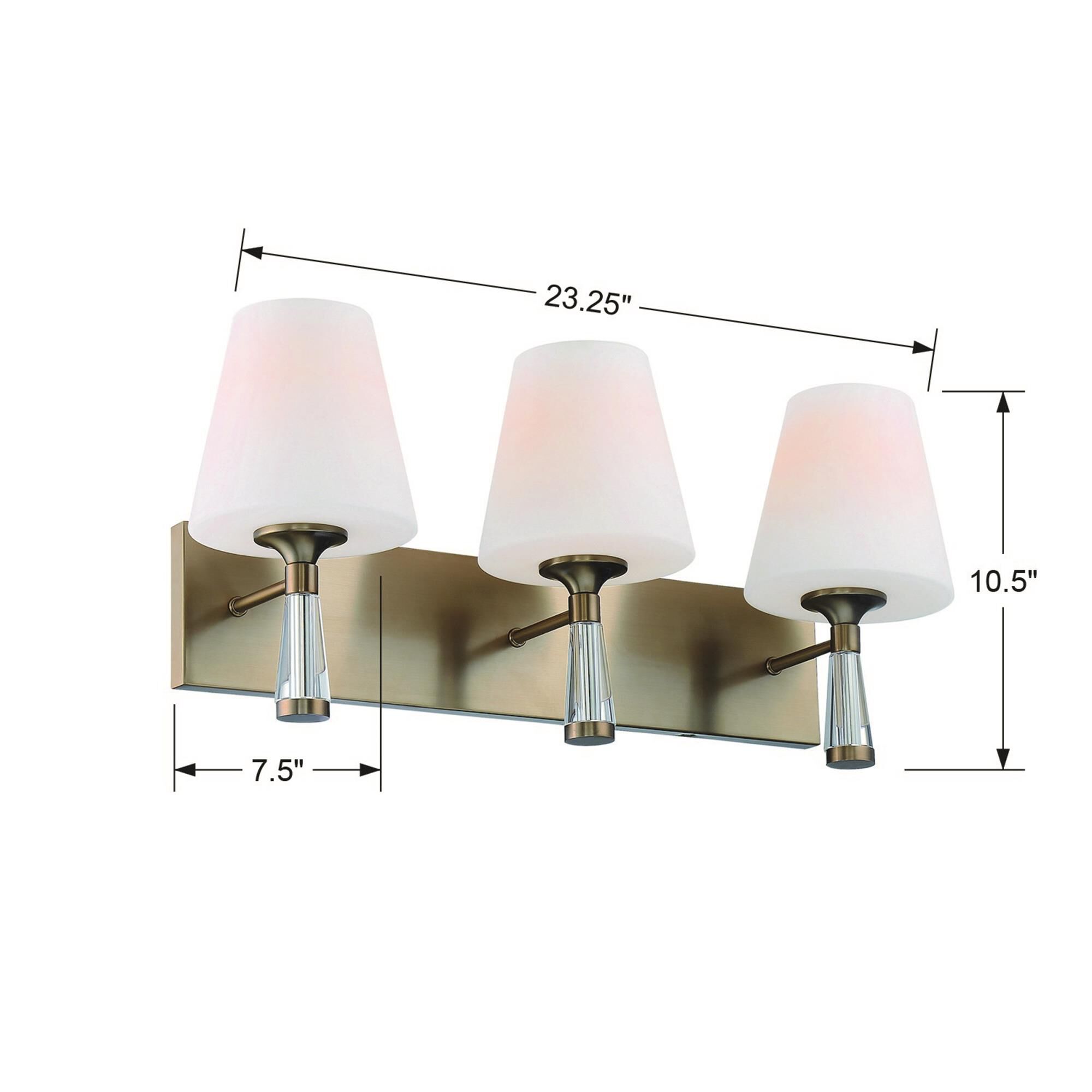 Shown in Vibrant Gold finish and Glass glass and White shade