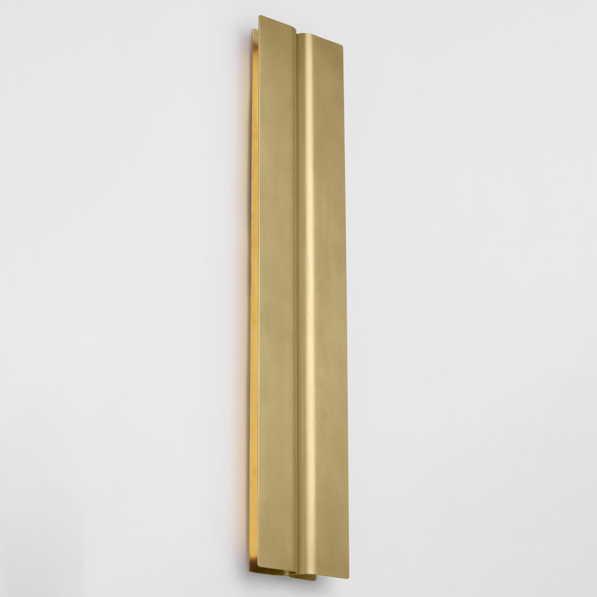 Shown in Hand-Rubbed Antique Brass finish and Brass shade