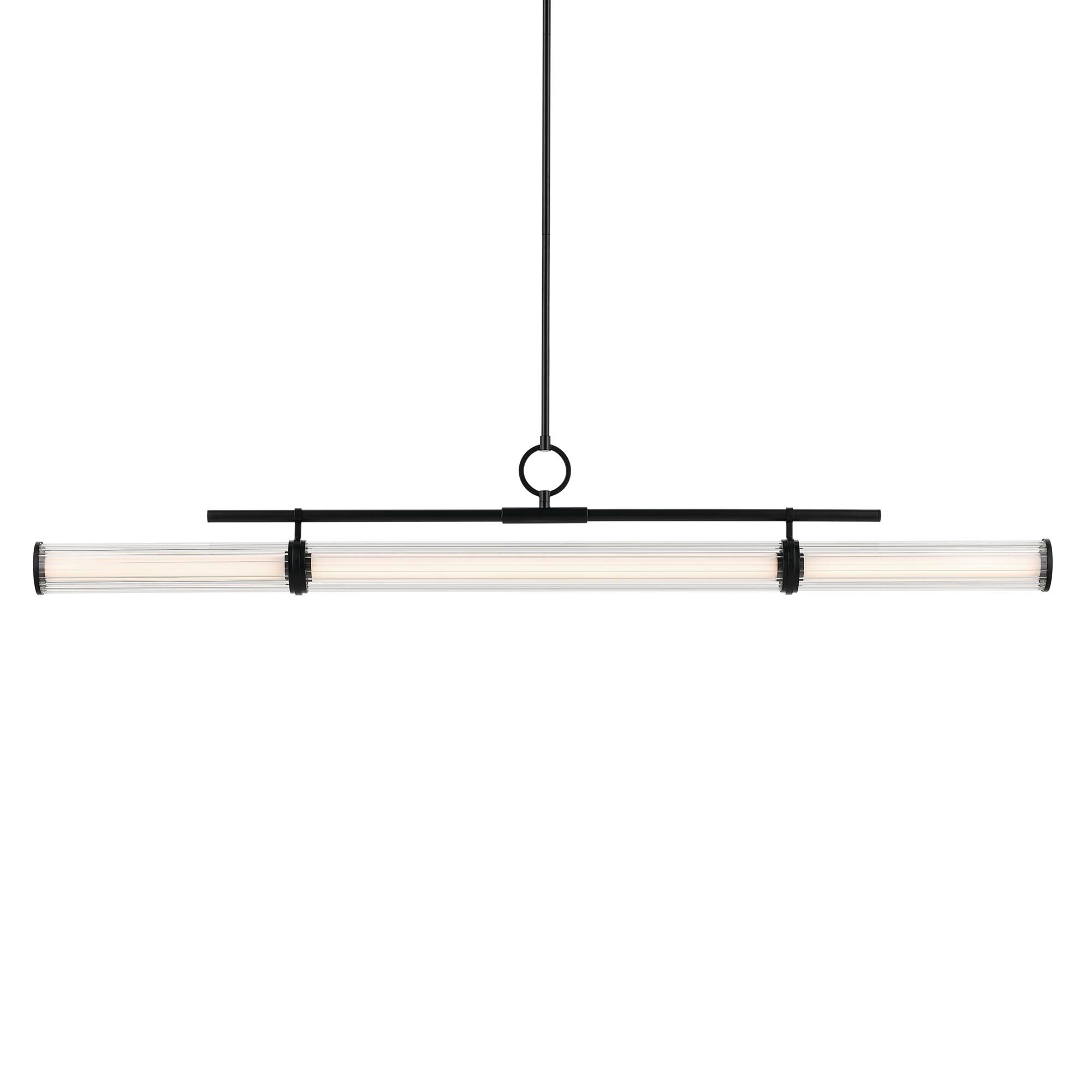 Shown in Black finish and Clear Fluted glass