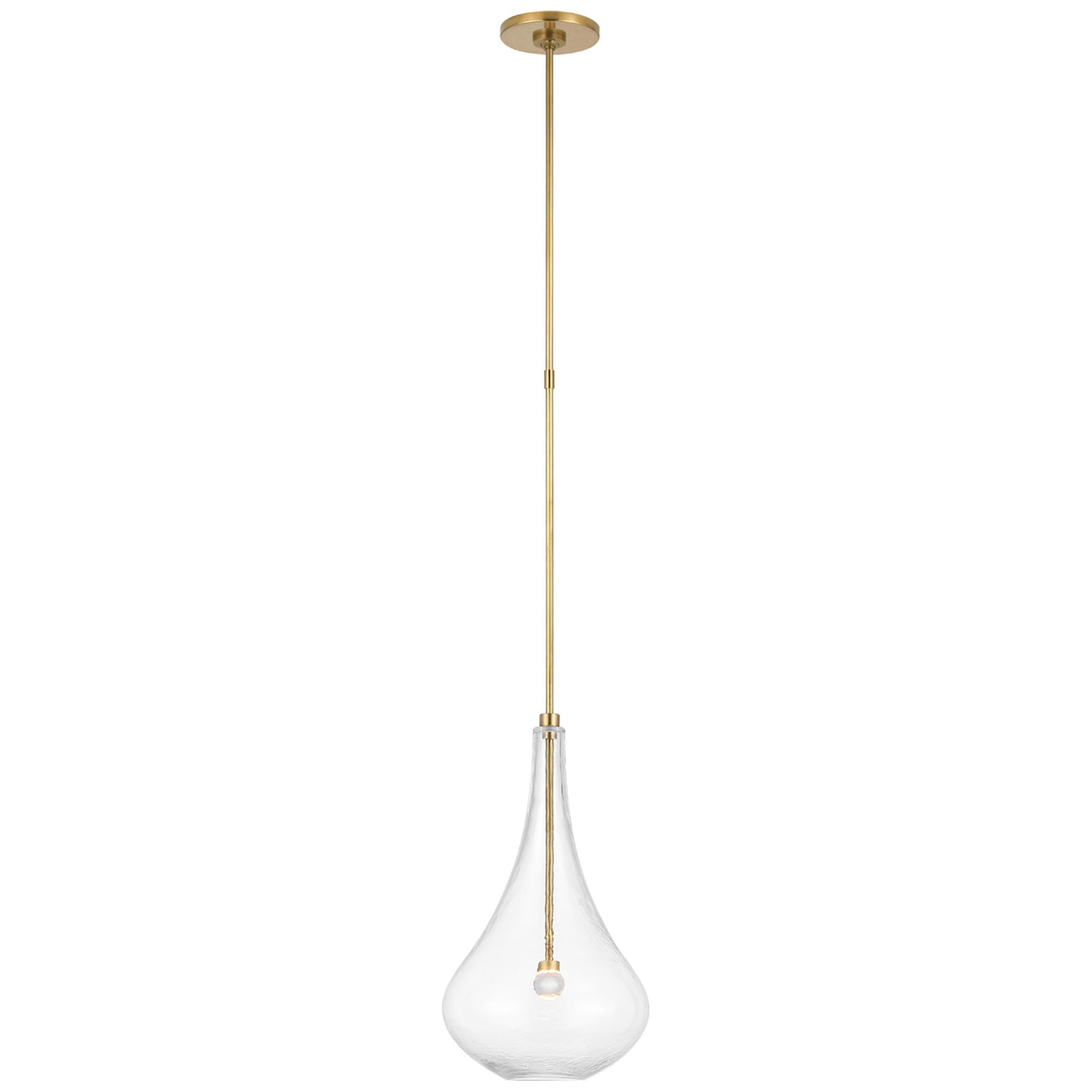 Shown in Soft Brass finish and Clear glass