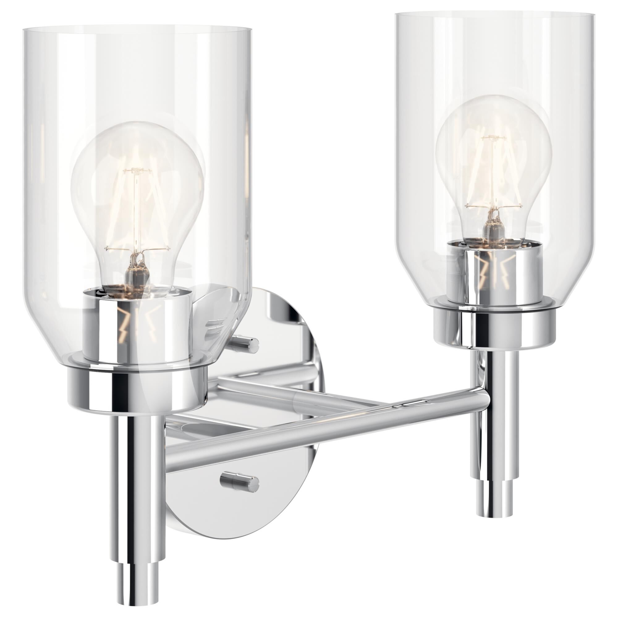 Shown in Chrome finish and Clear glass