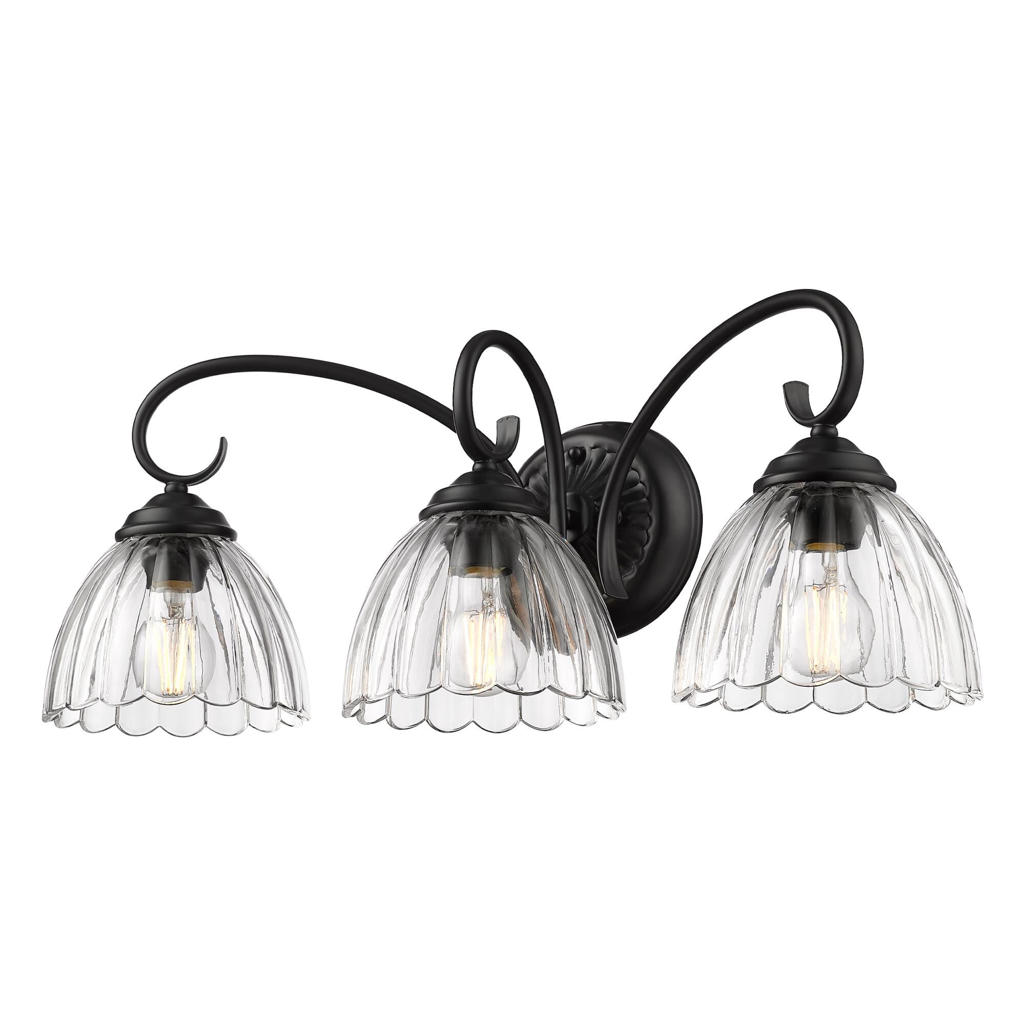 Shown in Matte Black finish and Clear glass