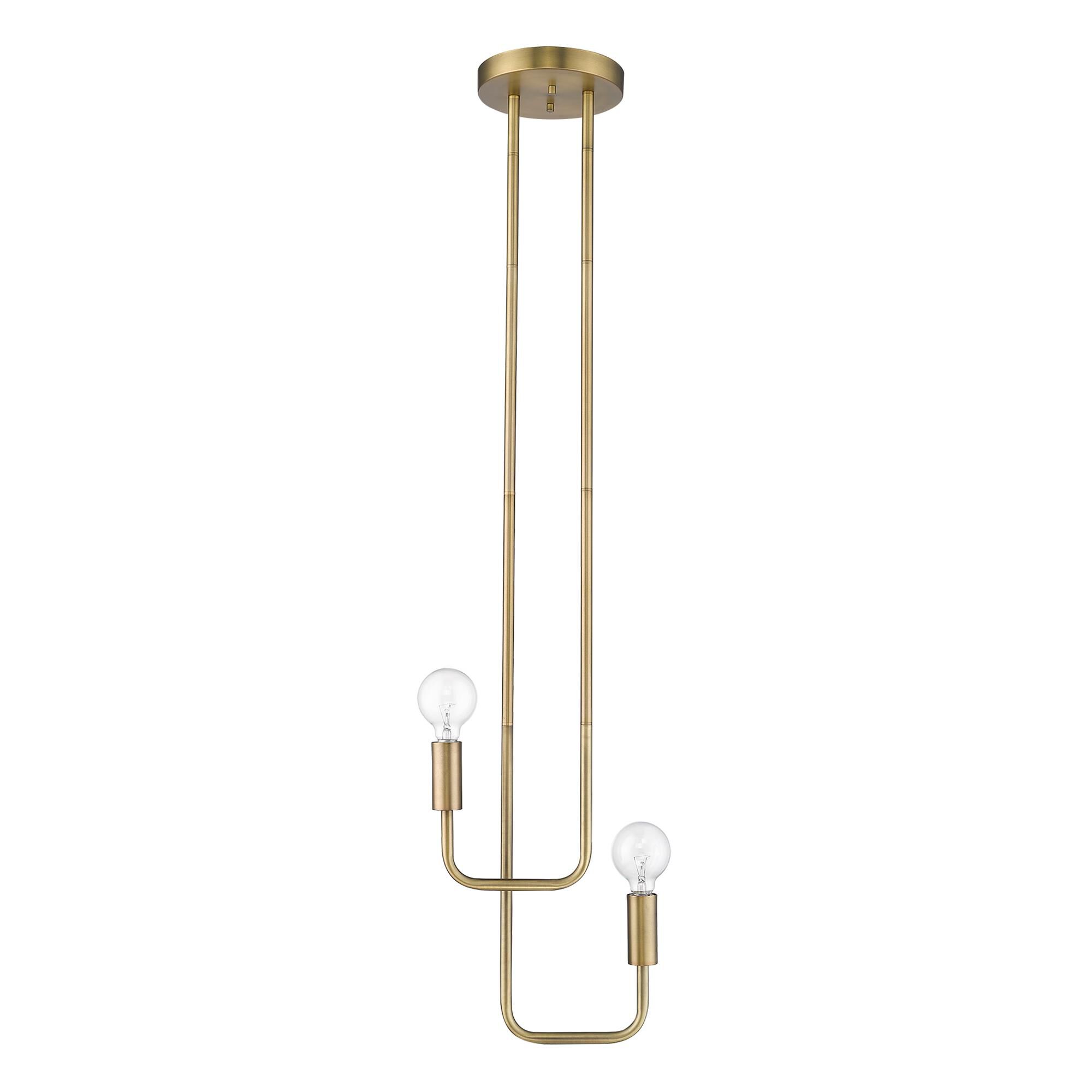 Shown in Aged Brass finish and -- glass and -- shade