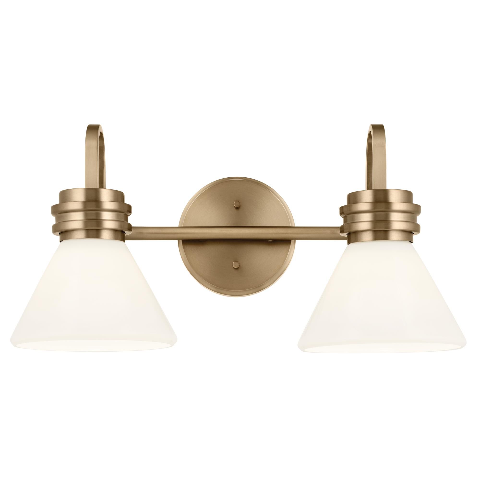 Shown in Champagne Bronze finish and Opal glass