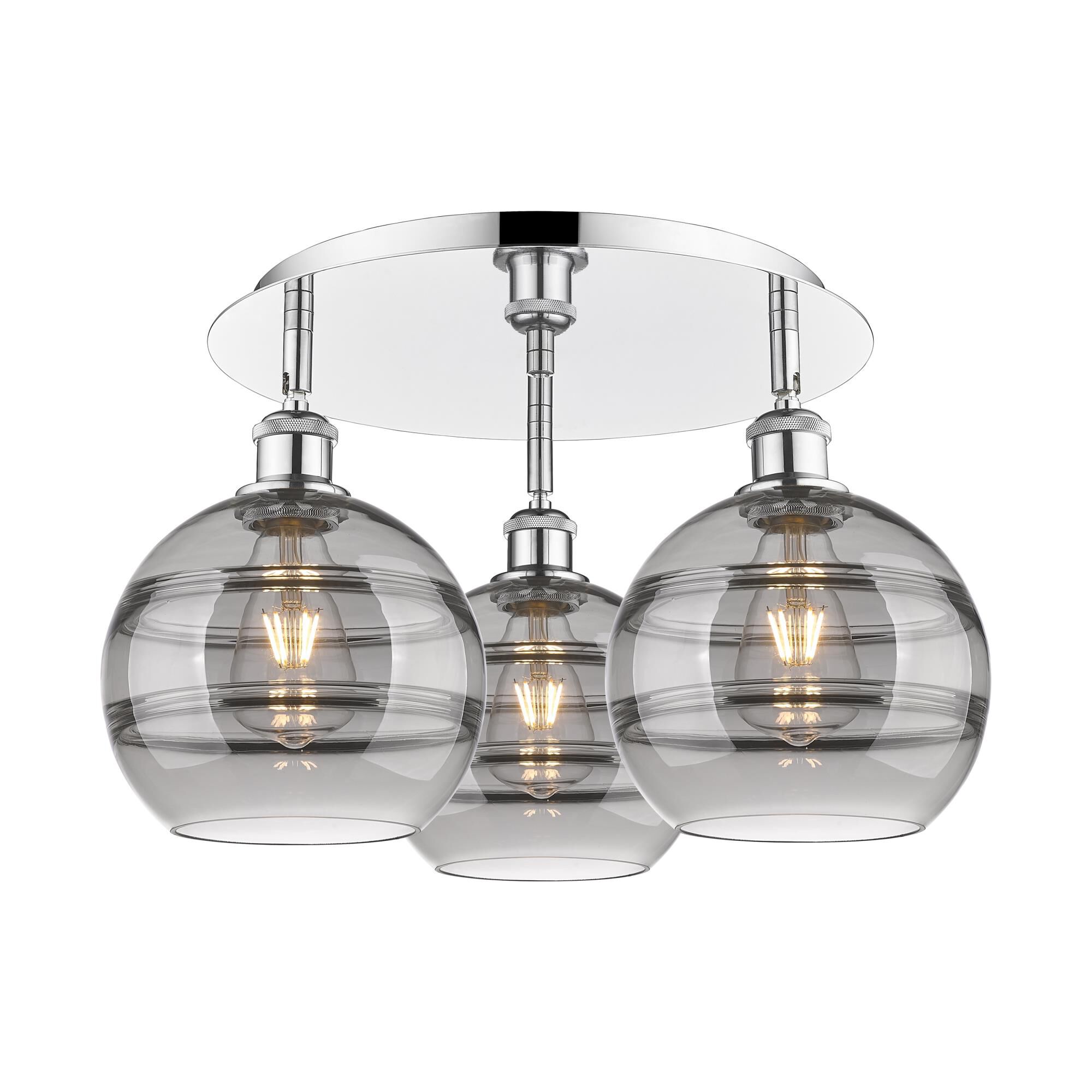 Shown in Polished Chrome finish and Light Smoke glass
