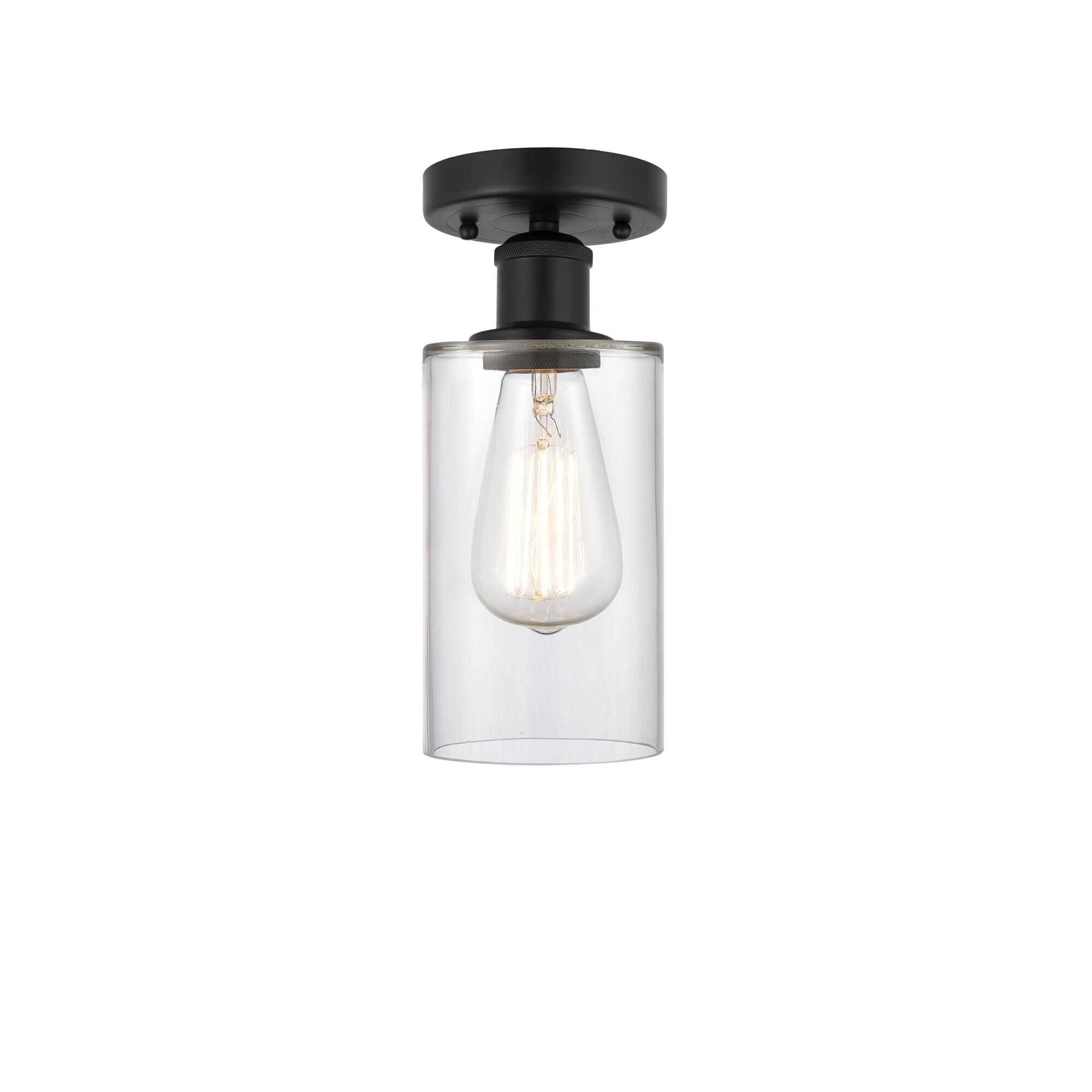 Shown in Matte Black finish and Clear glass