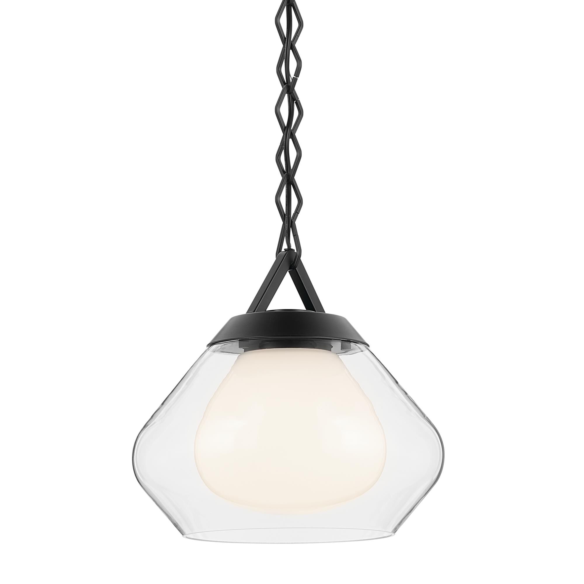 Shown in Black finish and Clear Outer Glass with Opal Interior glass
