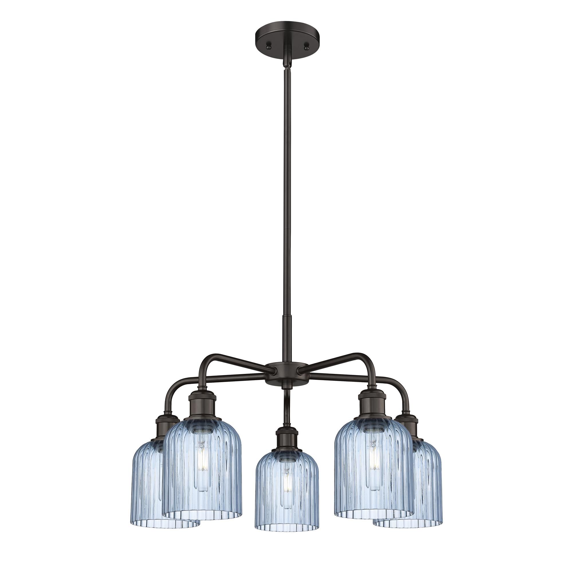 Shown in Oil Rubbed Bronze finish and Princess Blue shade