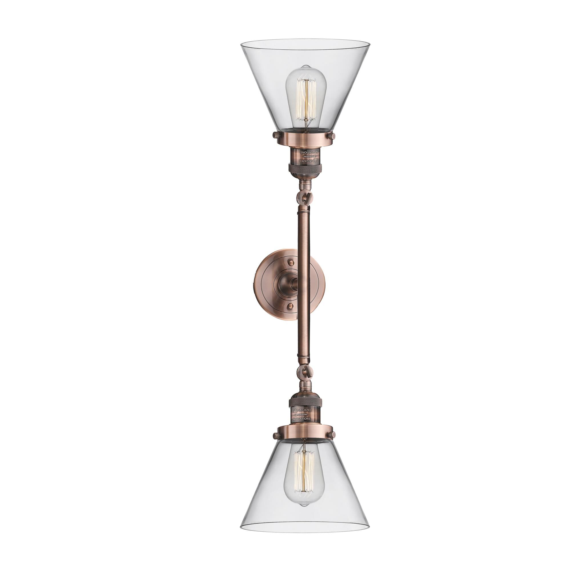 Shown in Antique Copper finish and Clear glass