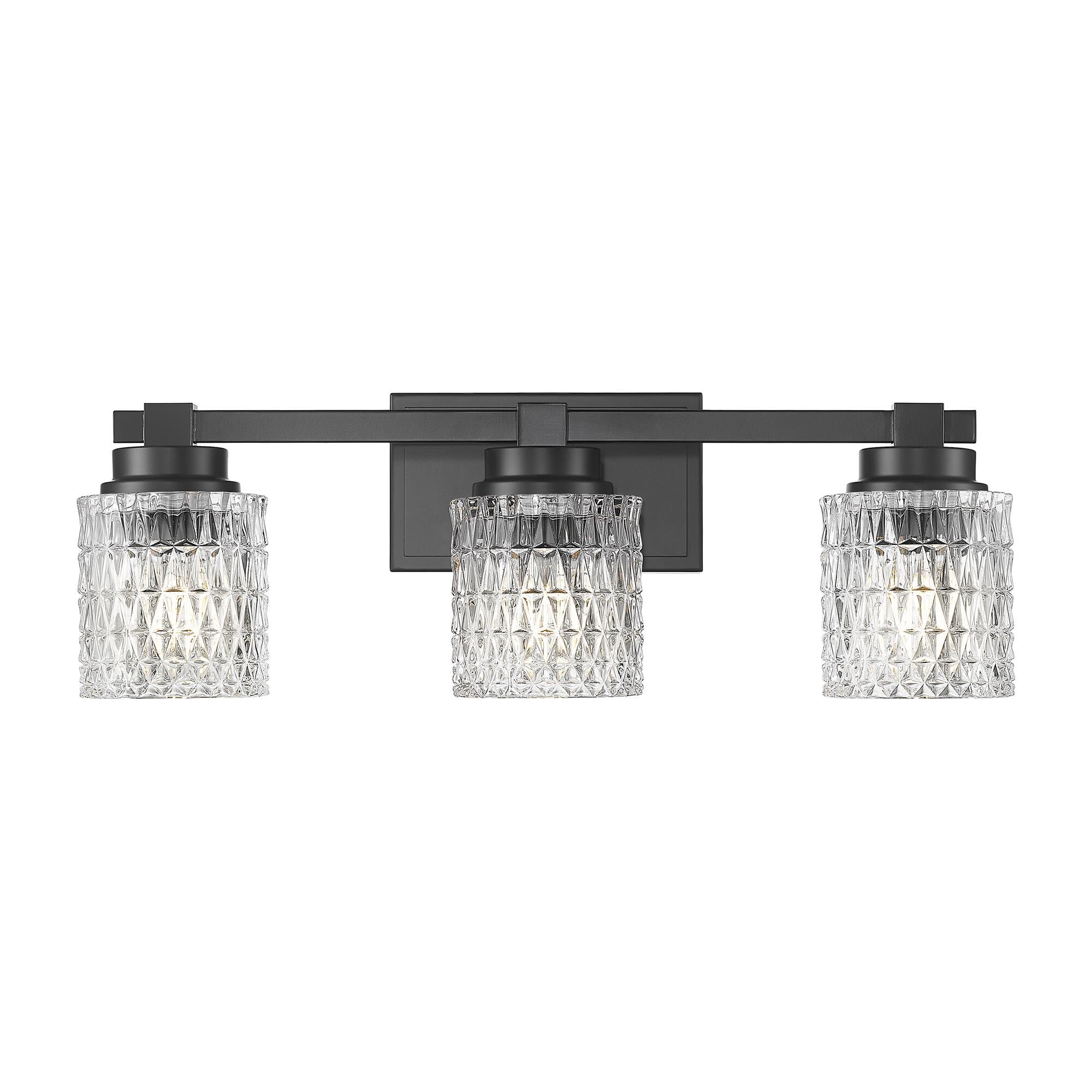 Shown in Matte Black finish and Clear Diamond glass