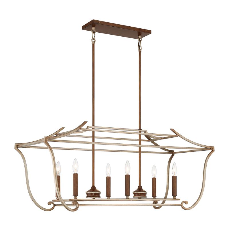 Magnolia Manor 42 Inch 6 Light Linear Suspension Light by Metropolitan Lighting
