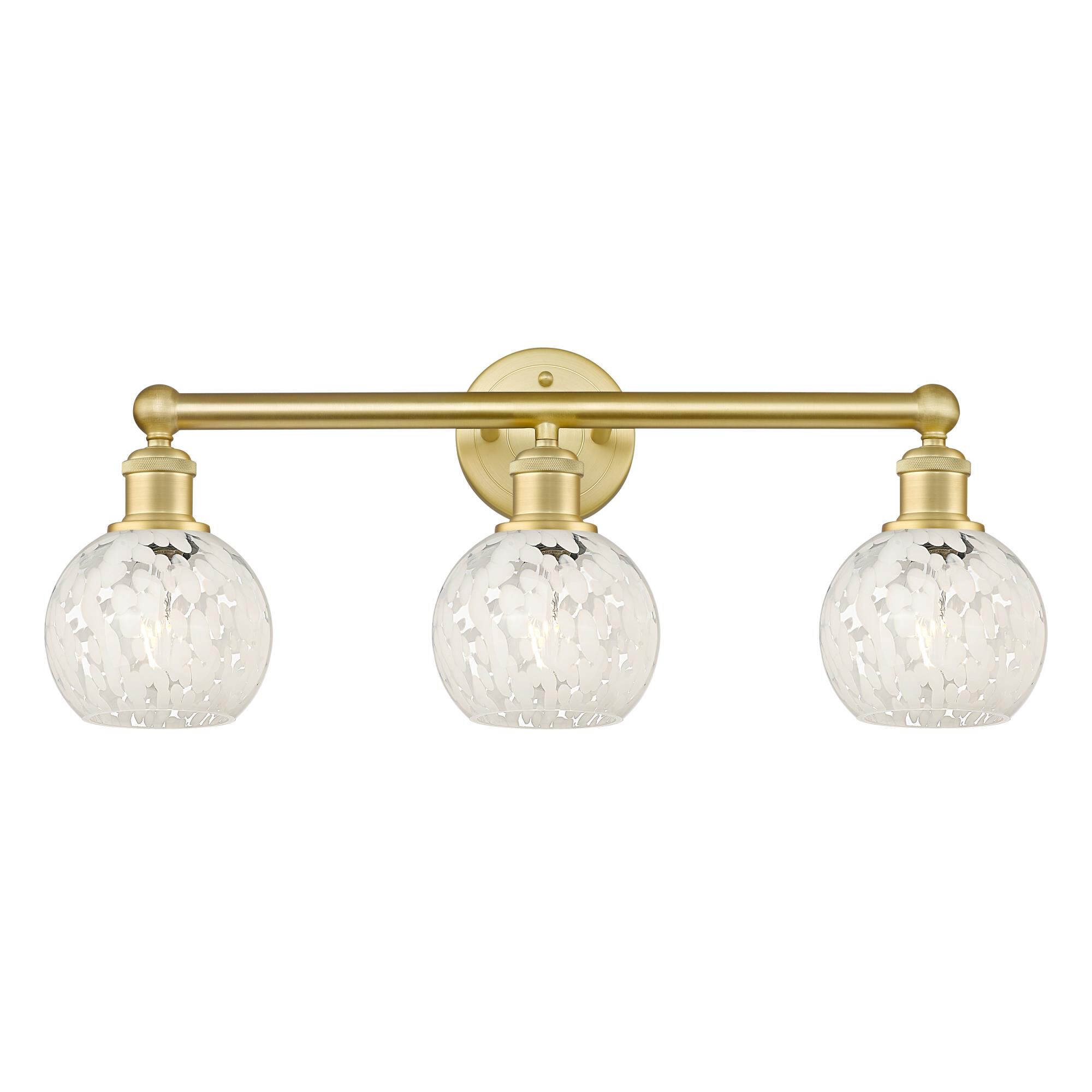 Shown in Satin Gold finish and White Mouchette glass