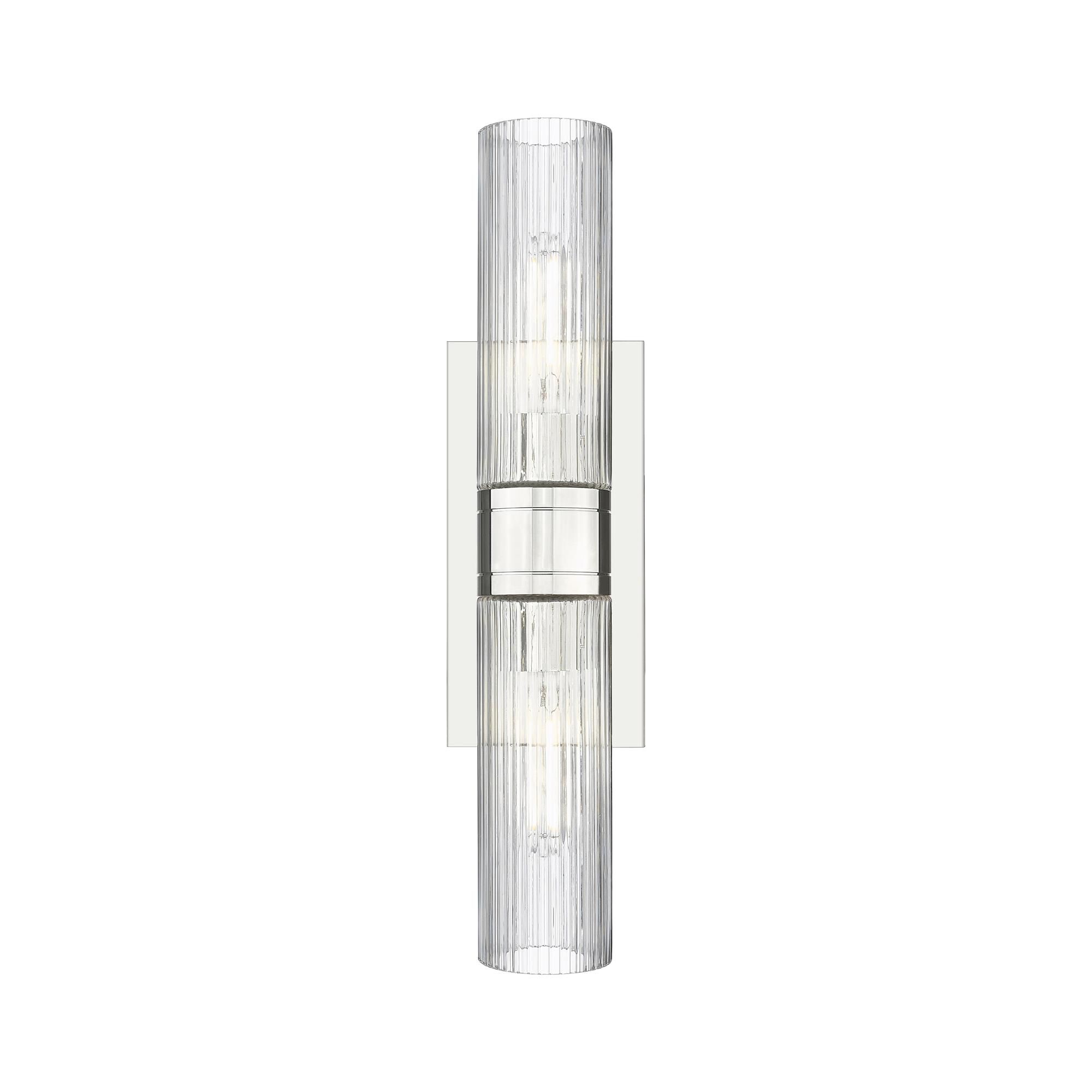 Shown in Polished Nickel finish and Striped Clear glass