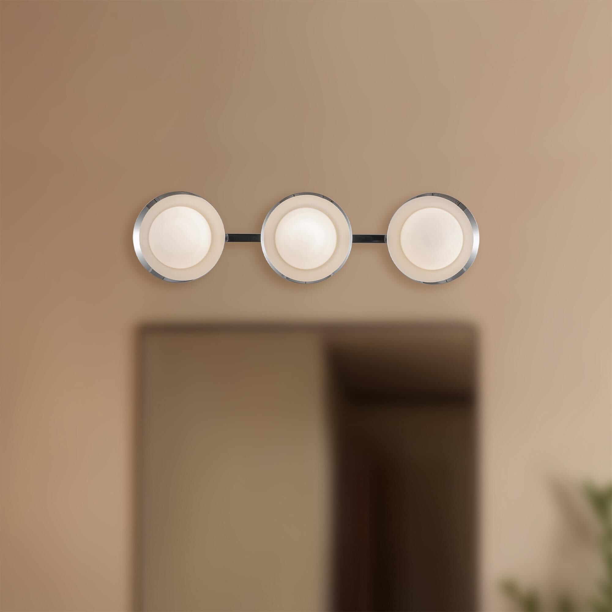 Shown in Chrome finish and Opal glass