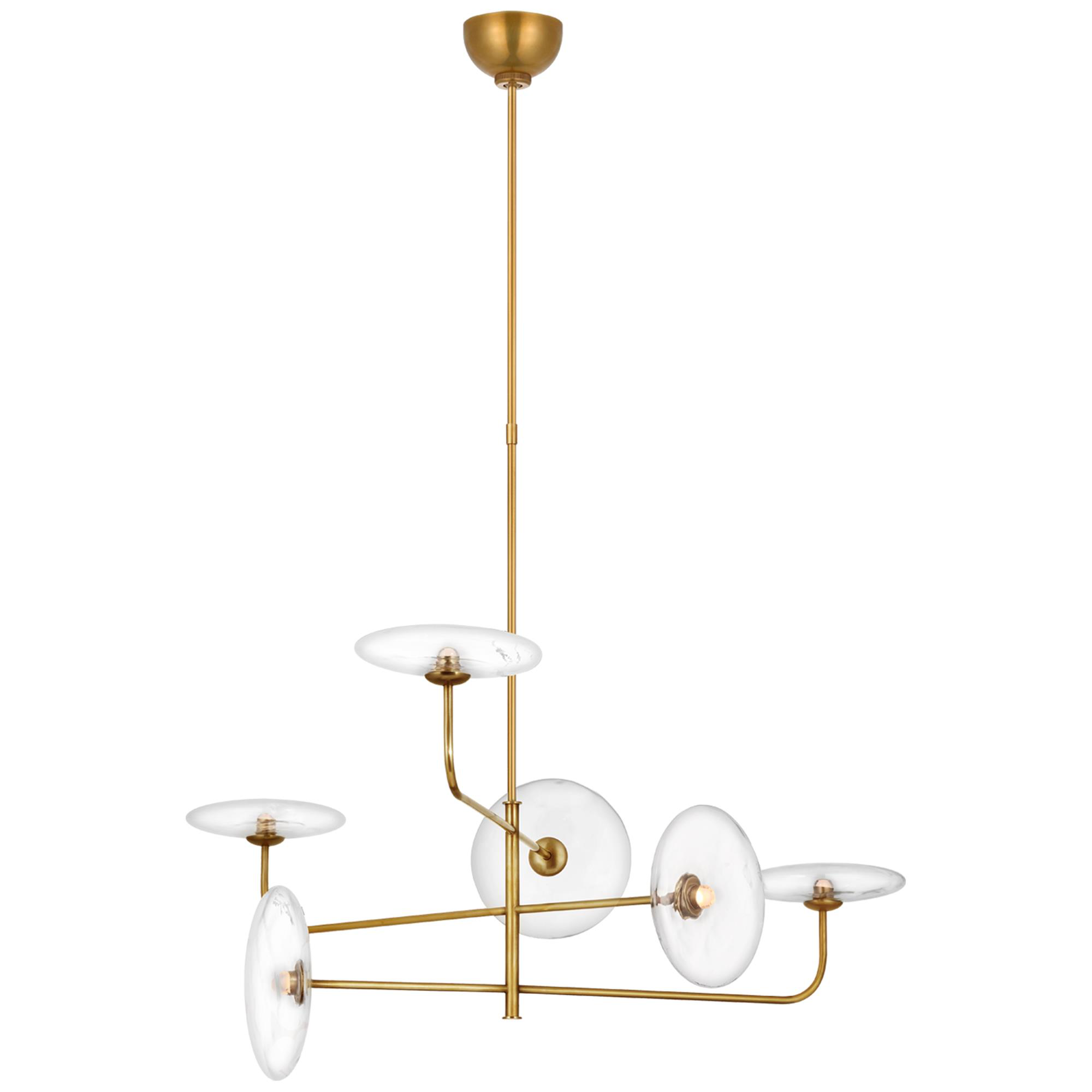 Shown in Hand-Rubbed Antique Brass finish and Clear glass