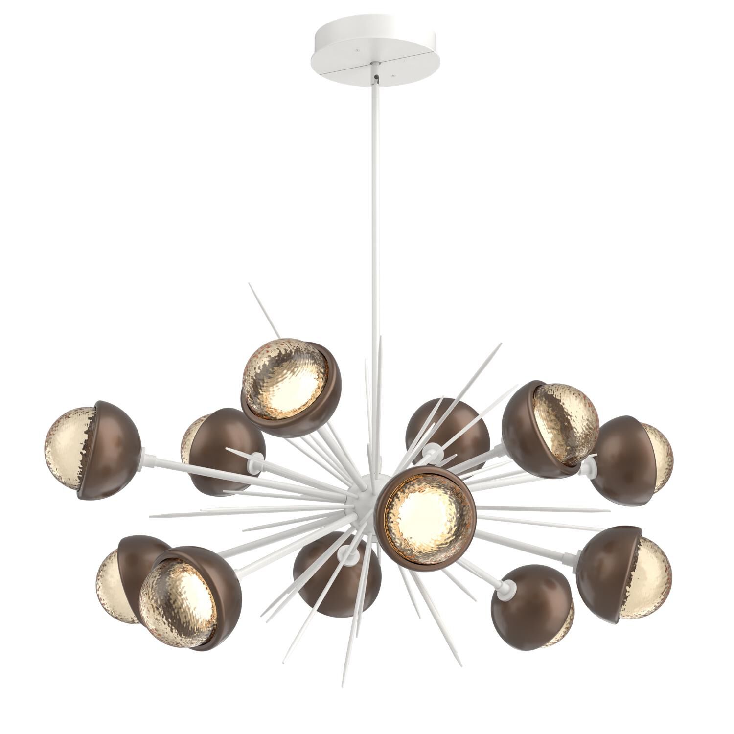 Shown in Salt White finish and Amber glass and Burnished Bronze accent