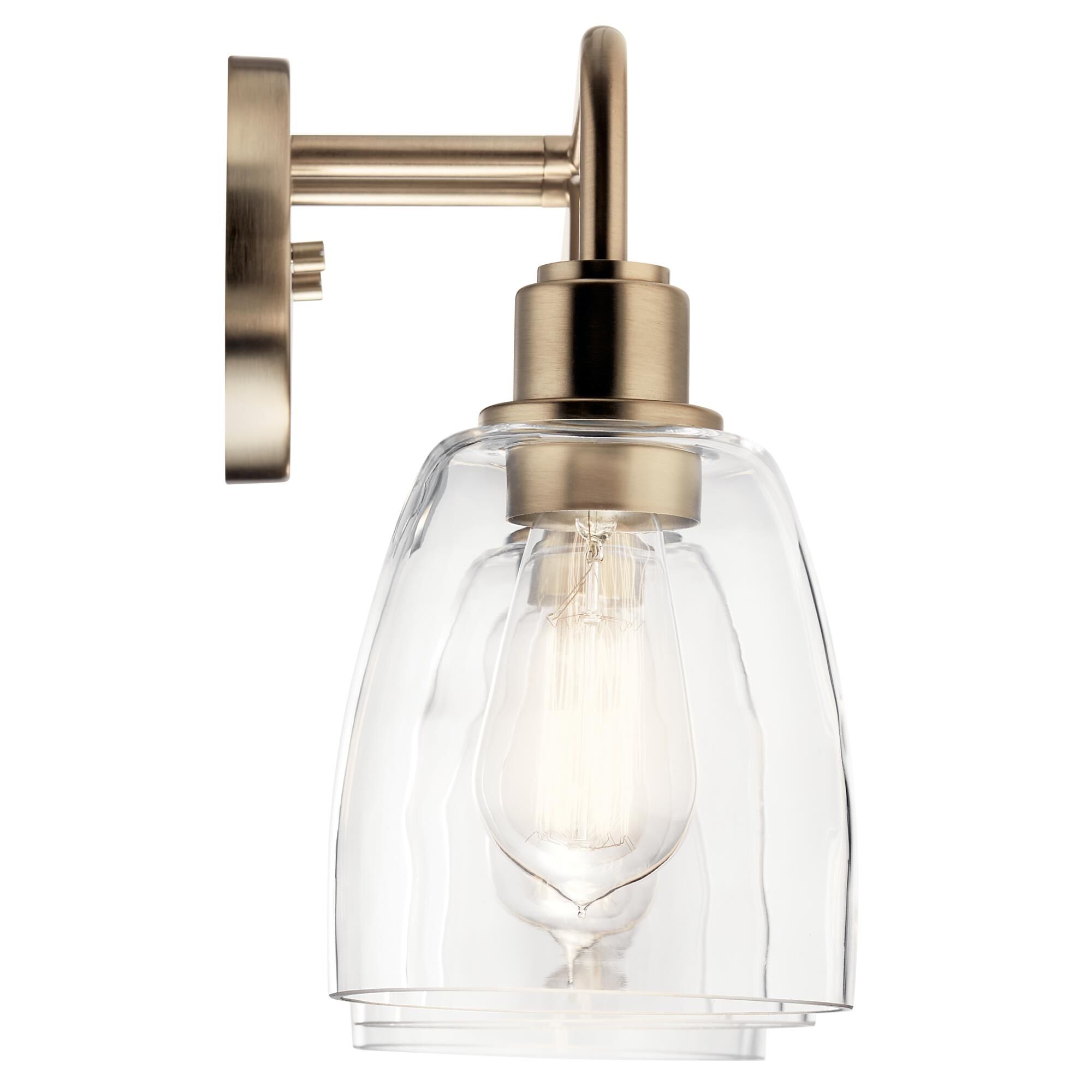 Shown in Champagne Bronze finish and Clear glass