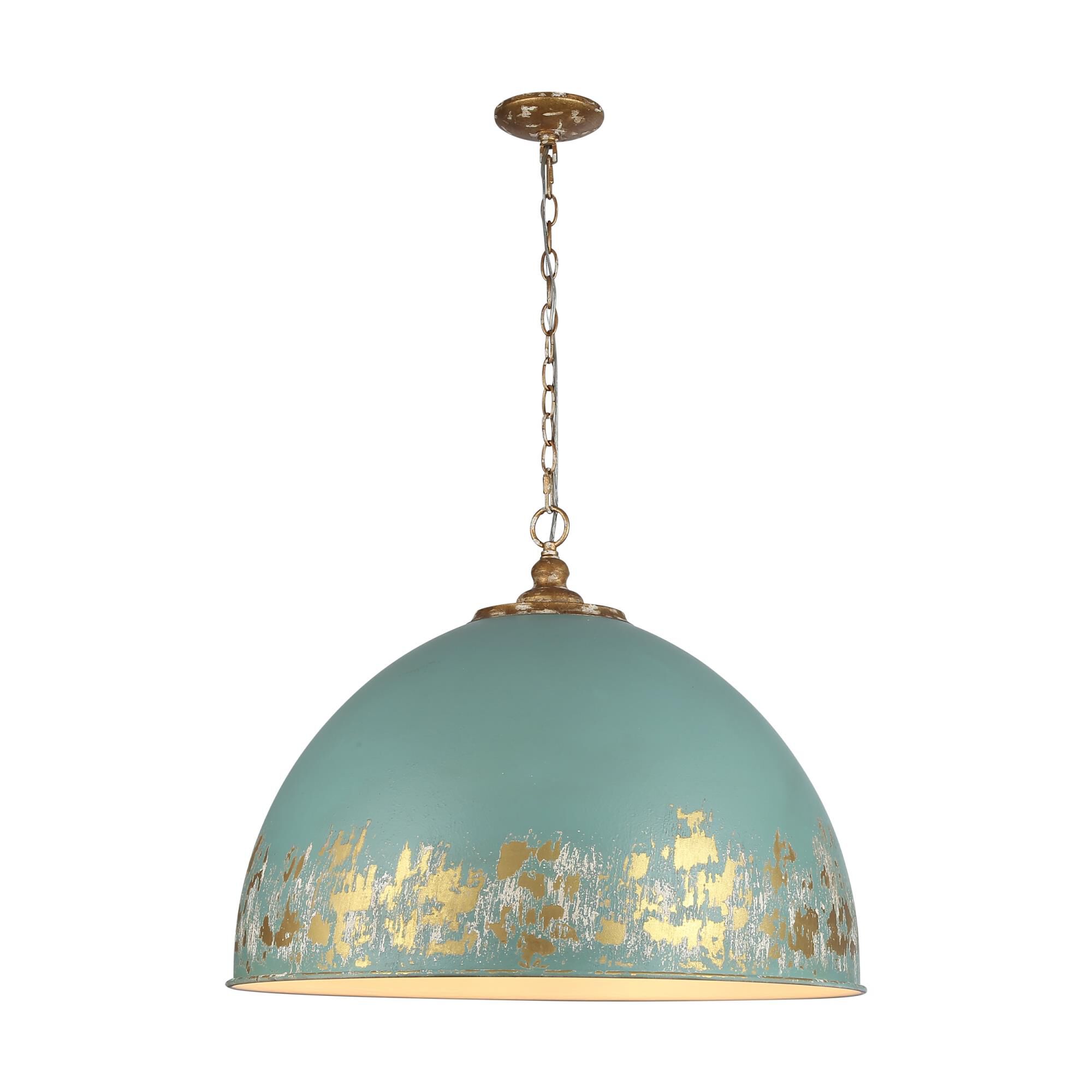 Shown in Vintage Gold finish and Antique Teal shade