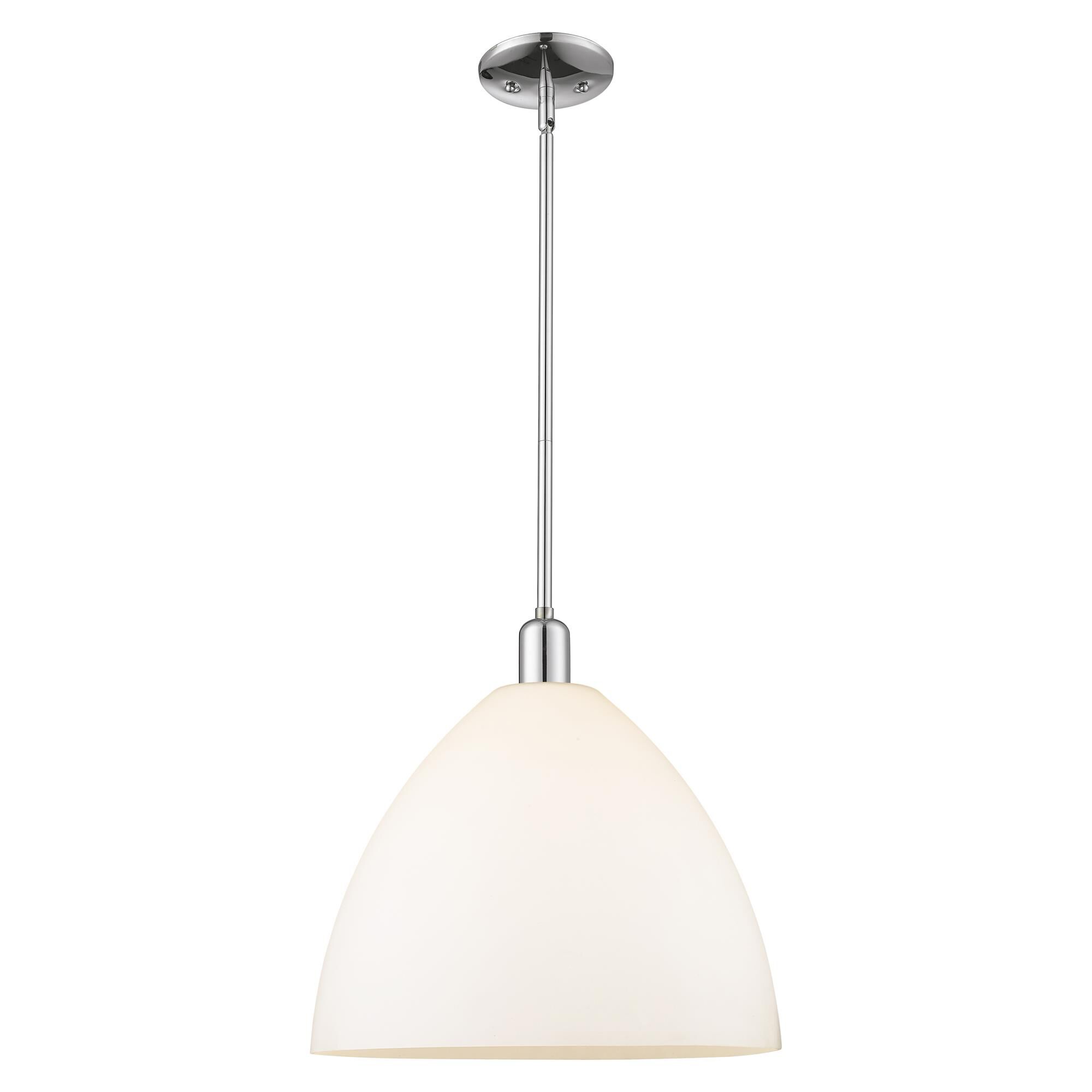 Shown in Polished Chrome finish and Matte White glass