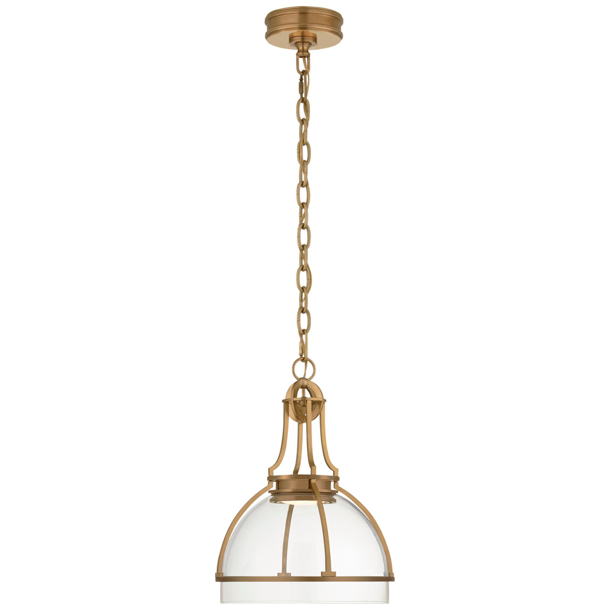 Shown in Antique-Burnished Brass finish and Clear glass and Clear Glass shade