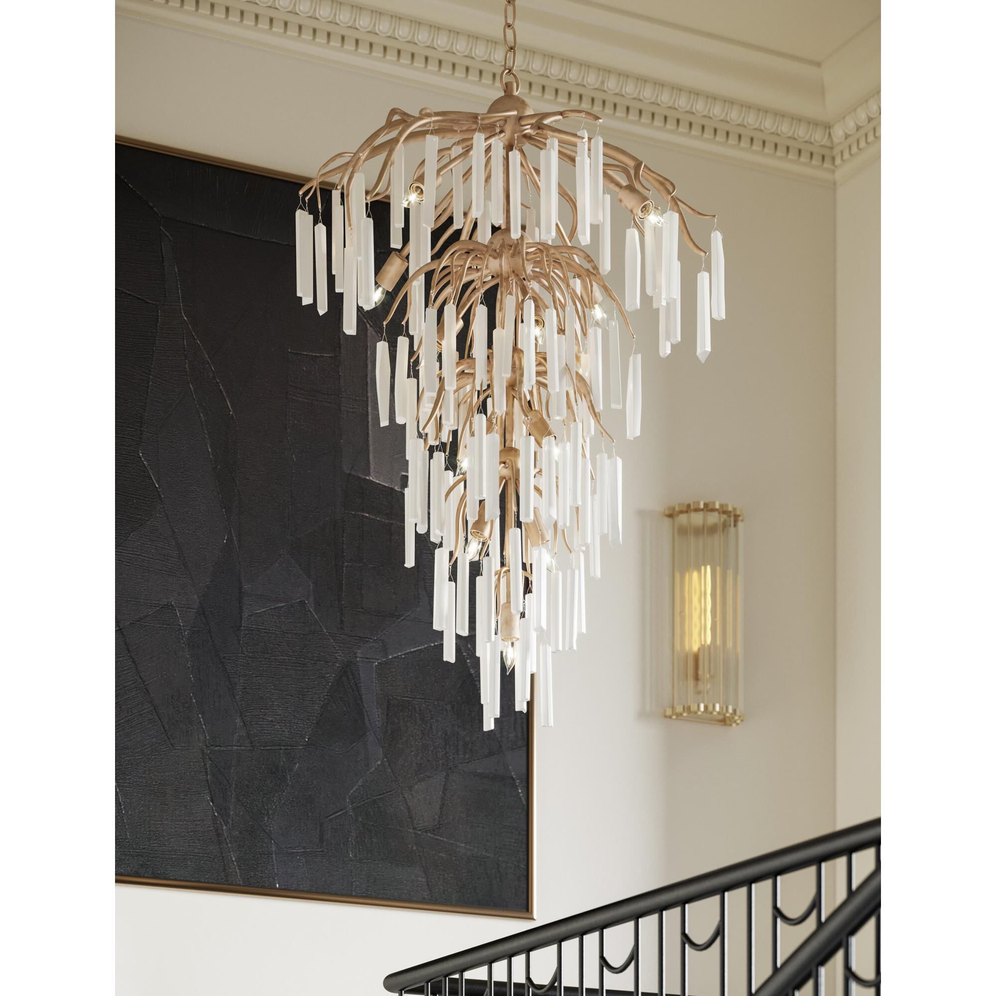 Shown in Contemporary Silver Leaf finish and Clear glass