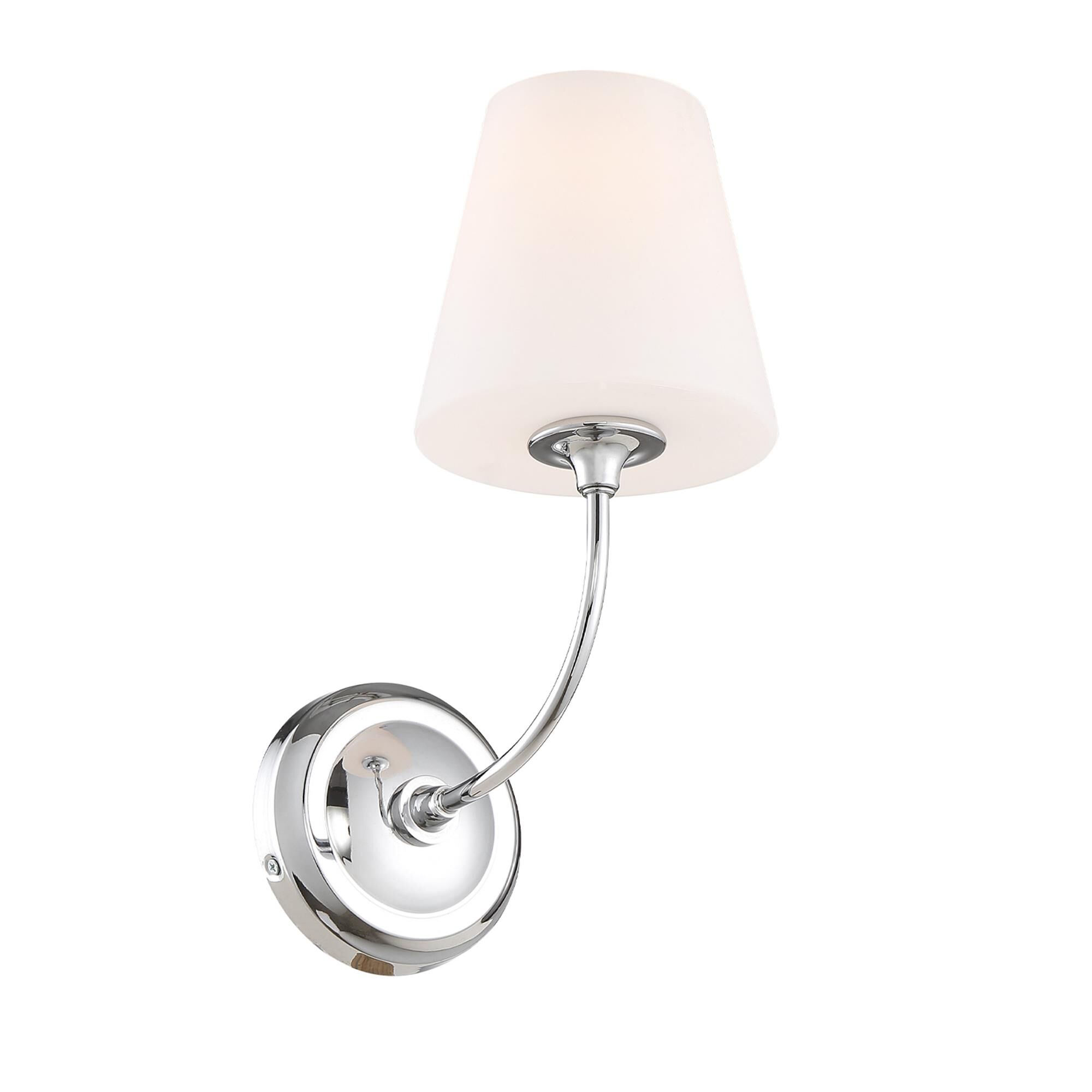 Shown in Polished Chrome finish and Glass glass and White shade