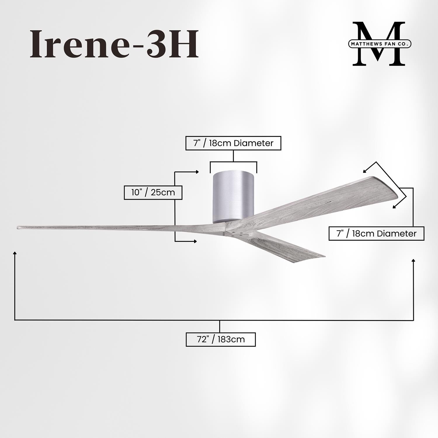 Irene 72 Inch Flush Mount Fan by Matthews Fan Company