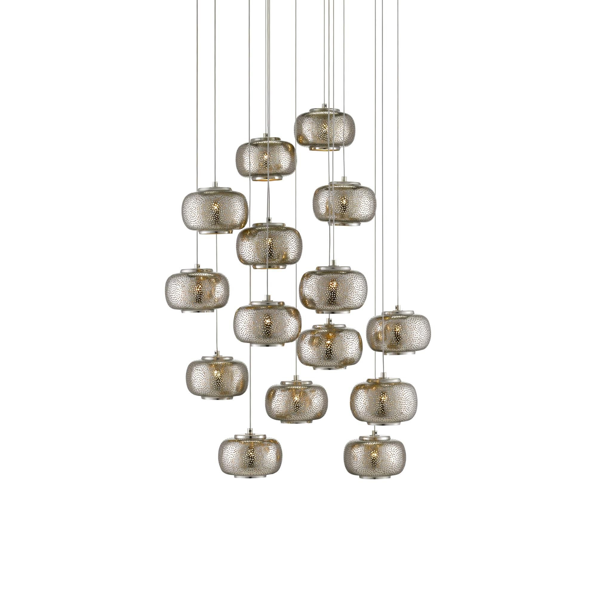 Shown in Painted Silver - Nickel finish and Metal shade