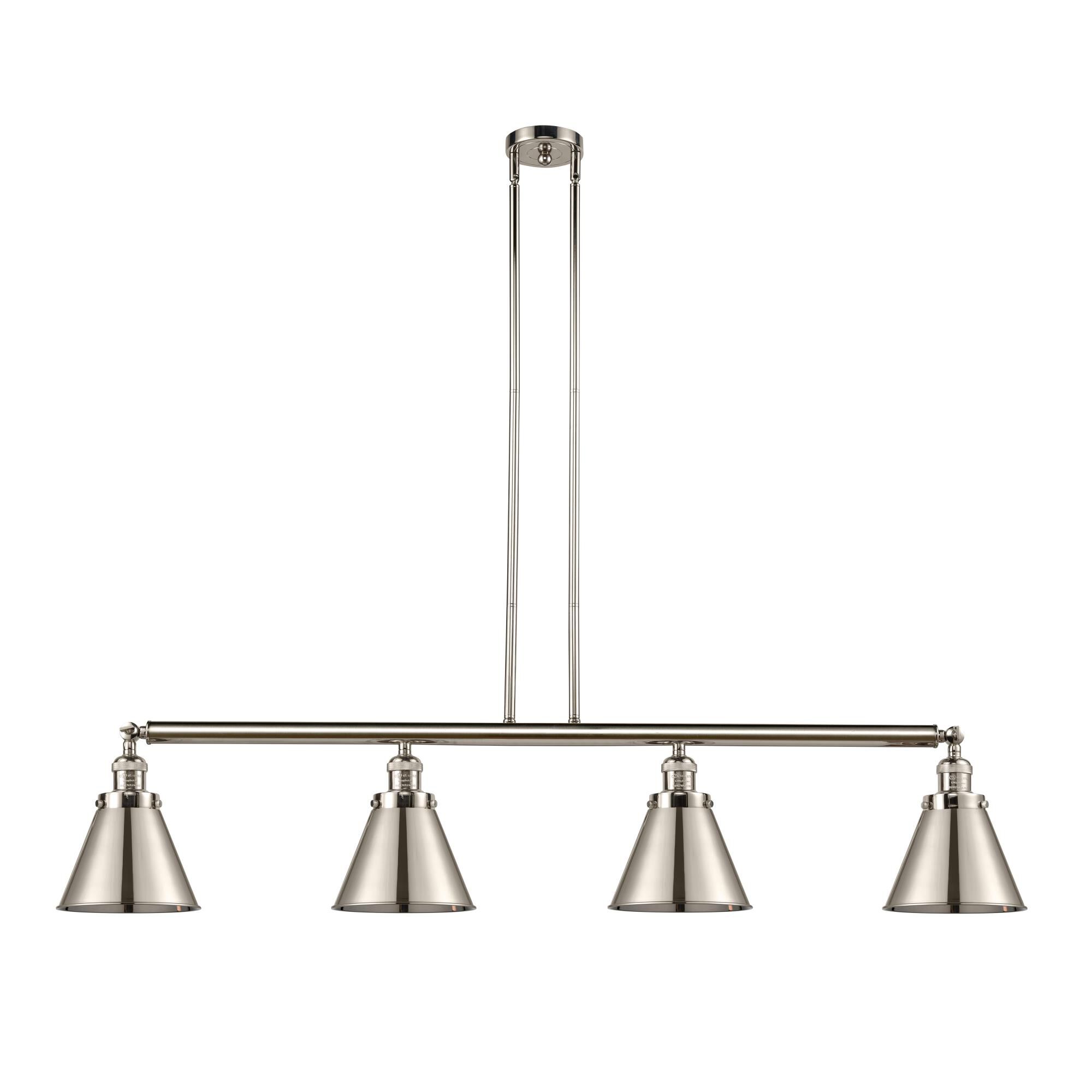 Shown in Polished Nickel finish and Polished Nickel Appalachian shade
