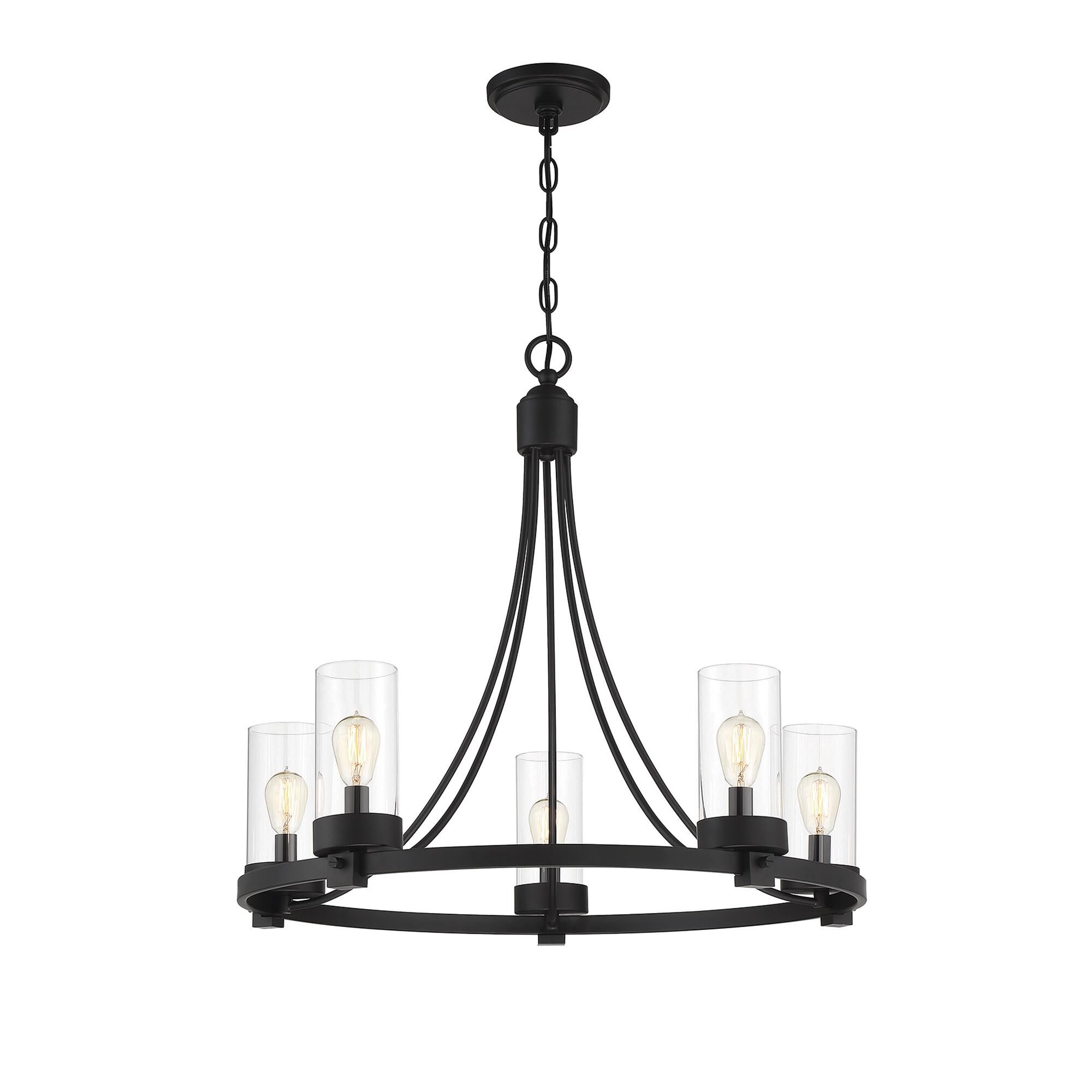 Shown in Matte Black finish and Clear glass