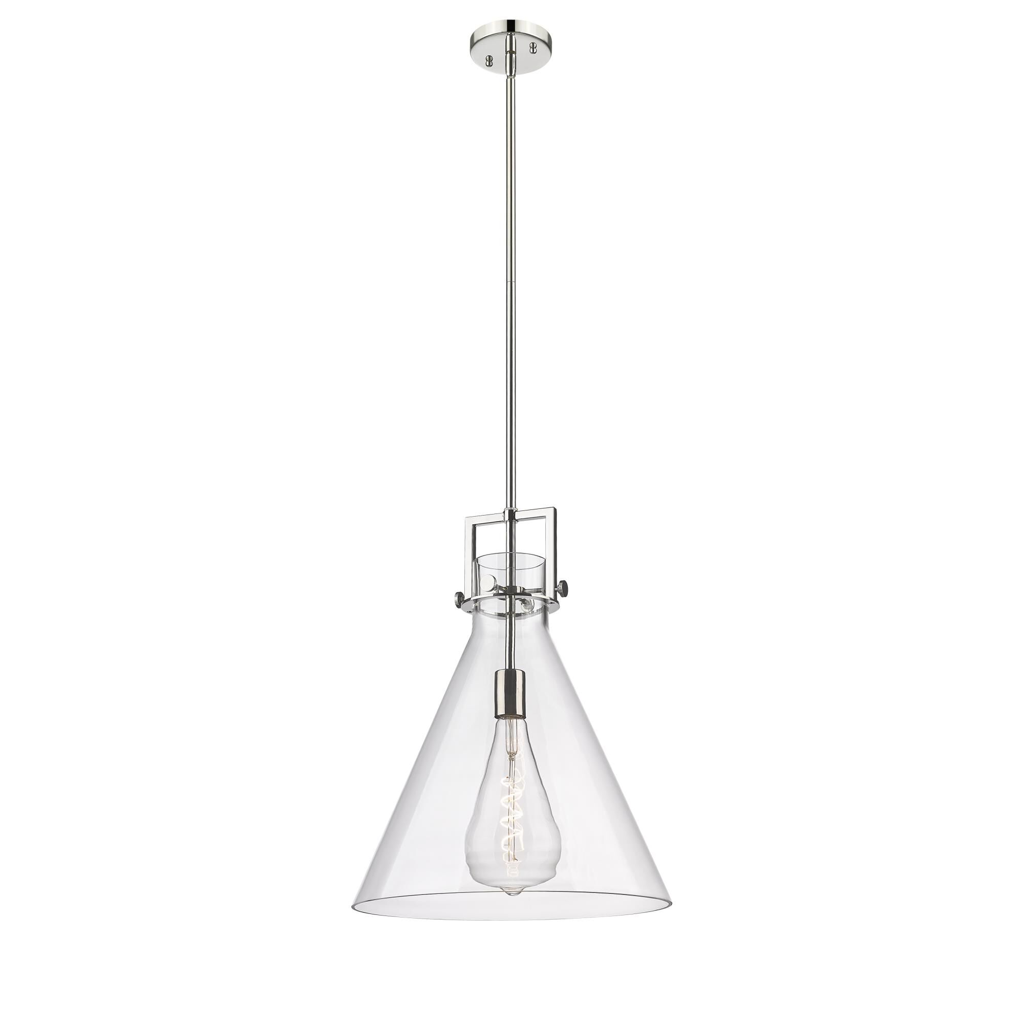 Shown in Polished Nickel finish and Clear glass