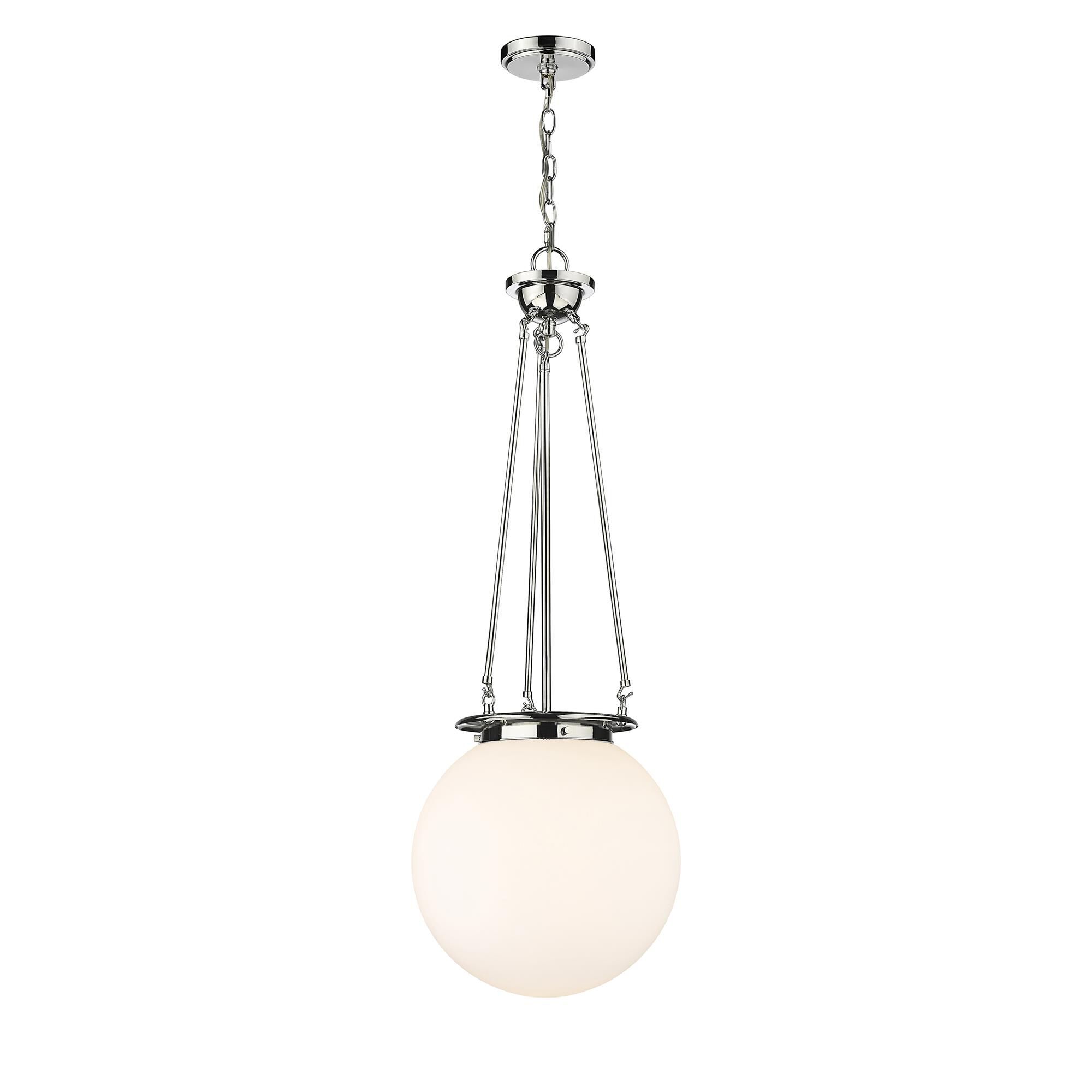 Shown in Polished Chrome finish and Matte White glass