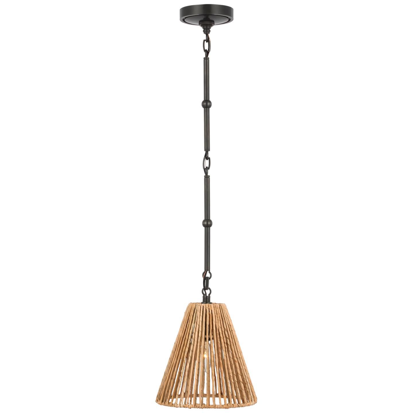 Shown in Bronze finish and Natural Abaca shade