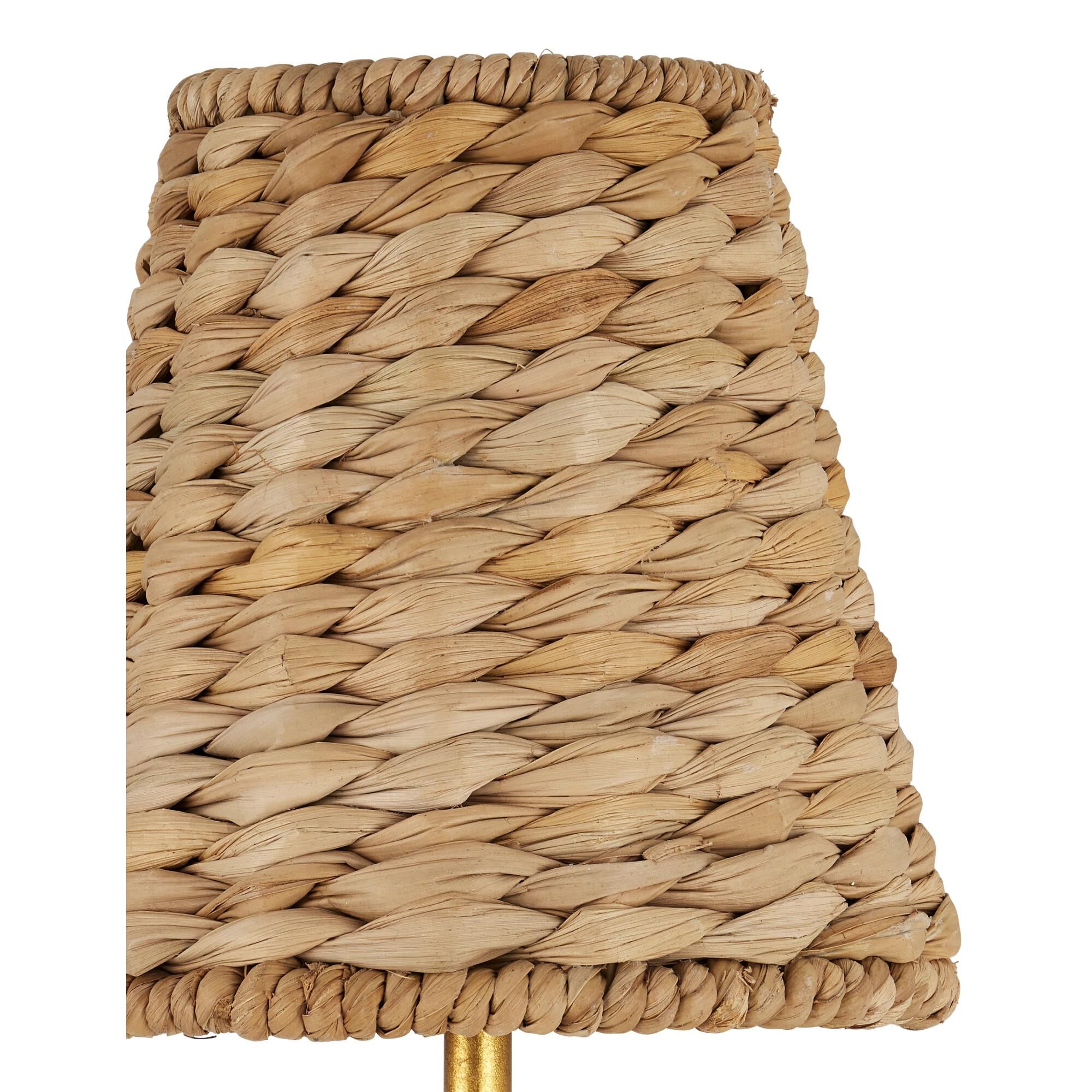 Shown in Contemporary Gold Leaf, Natural finish and Natural Hyacinth shade